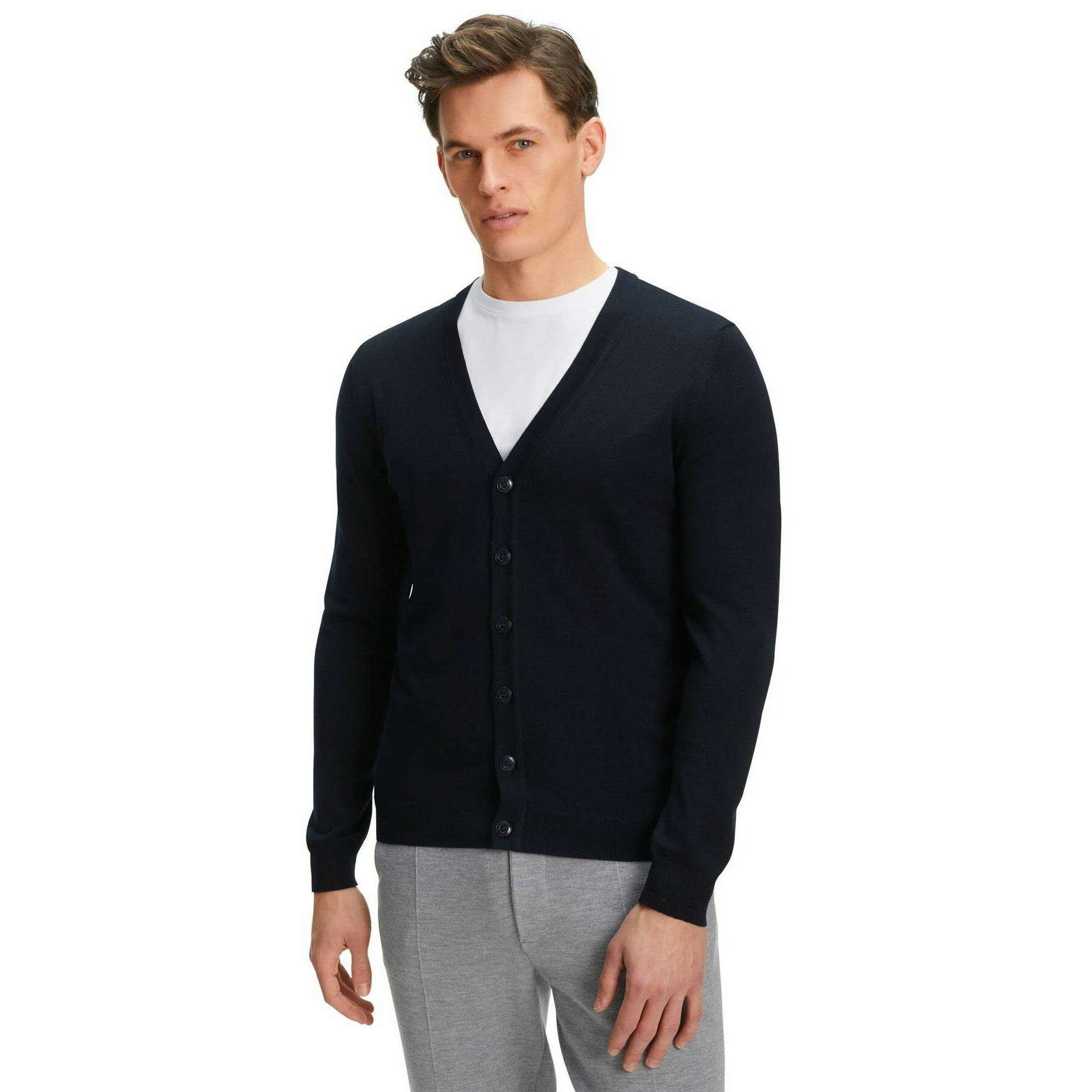Falke Merino X-Fine Cardigan - Night Sky Navy - Image 2