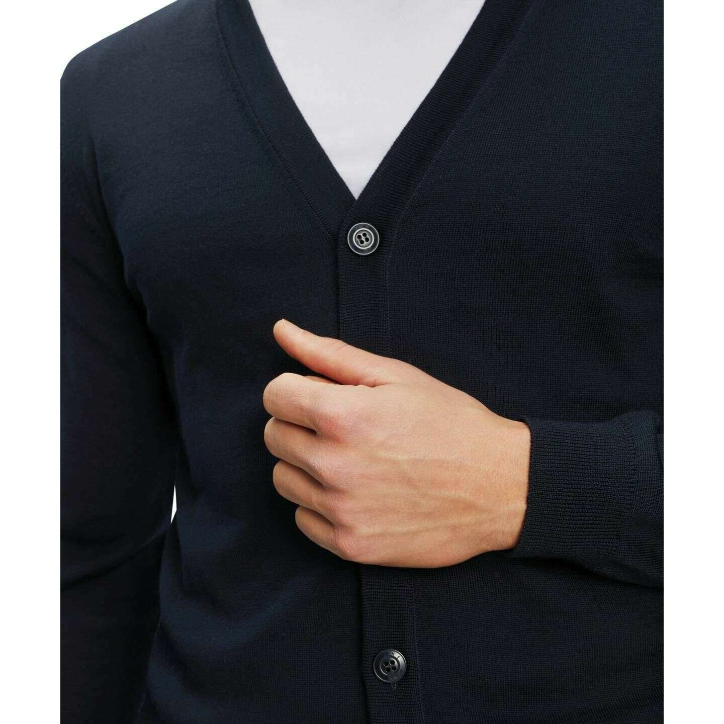 Falke Merino X-Fine Cardigan - Night Sky Navy - Image 6