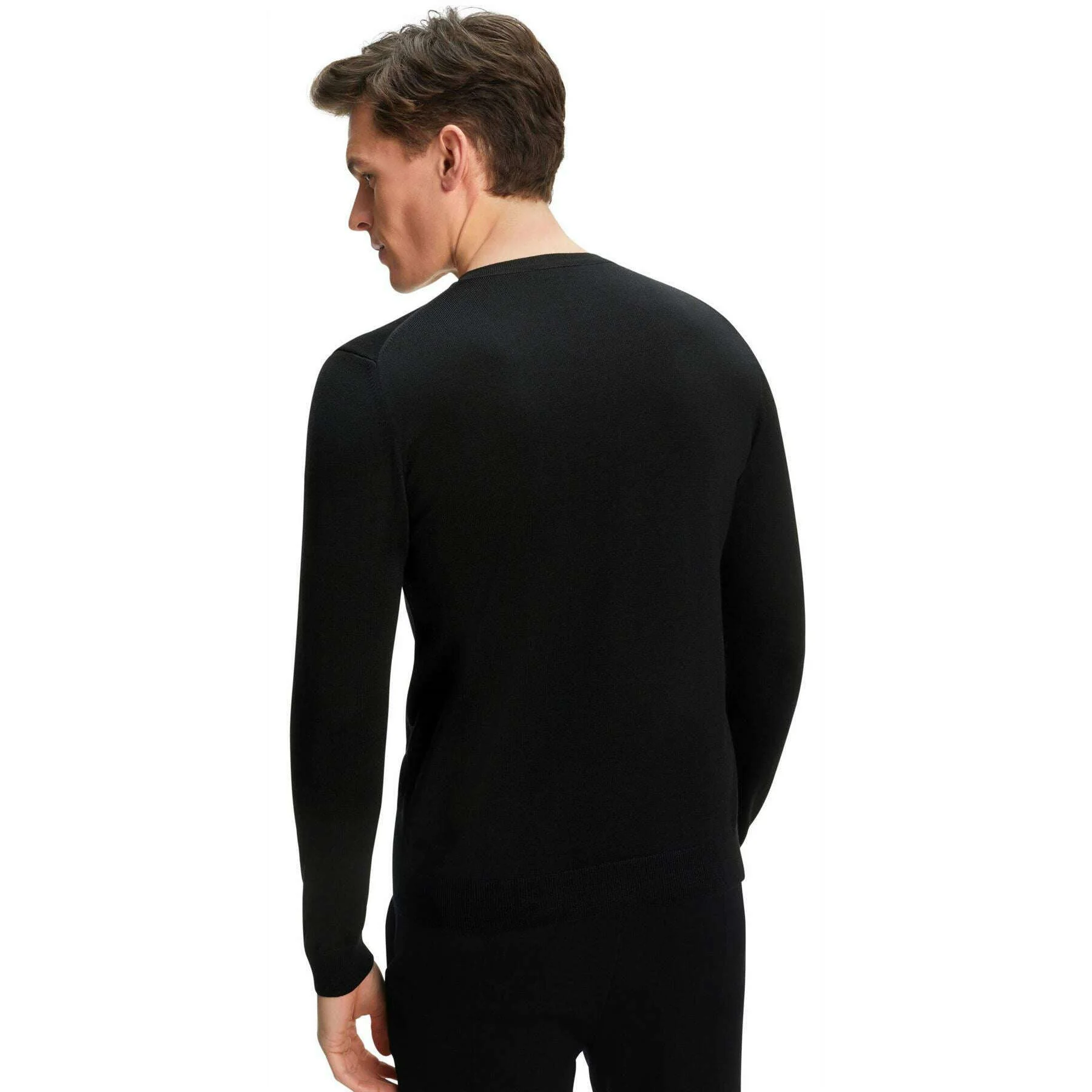 Falke Merino X-Fine Crew Neck Sweater - Black - Image 3