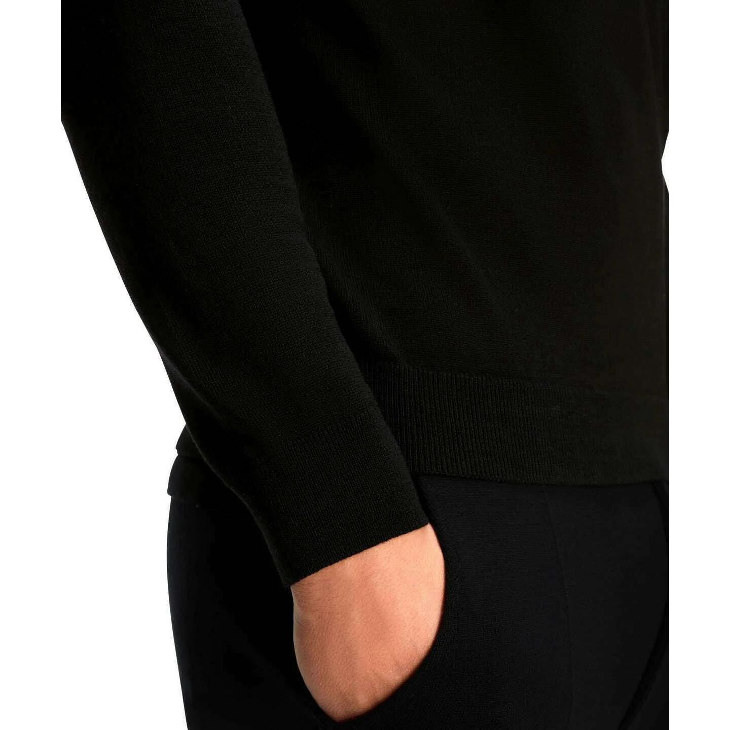 Falke Merino X-Fine Crew Neck Sweater - Black - Image 5
