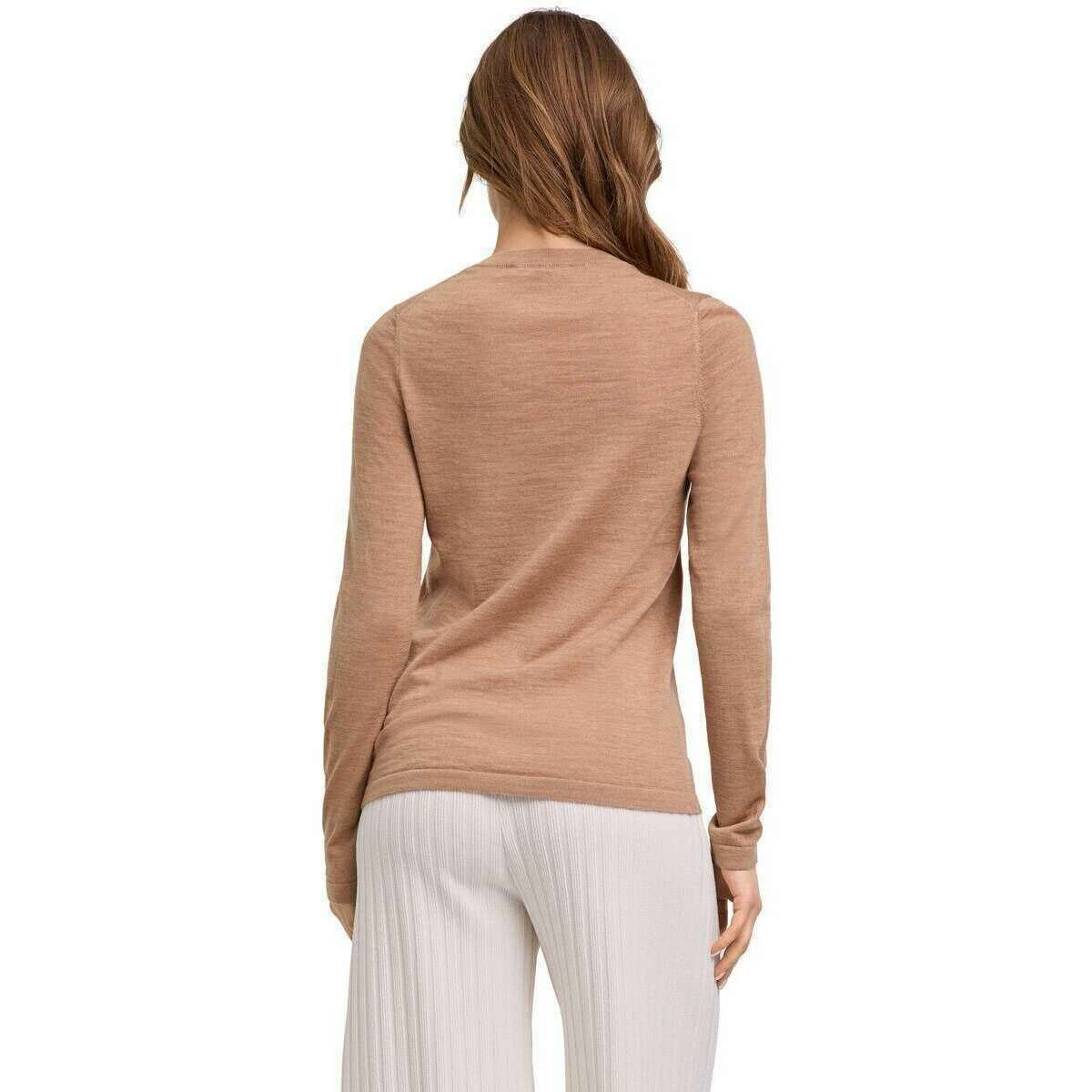 Falke Merino X-Fine Crew Neck Sweater - Camel Beige - Image 3