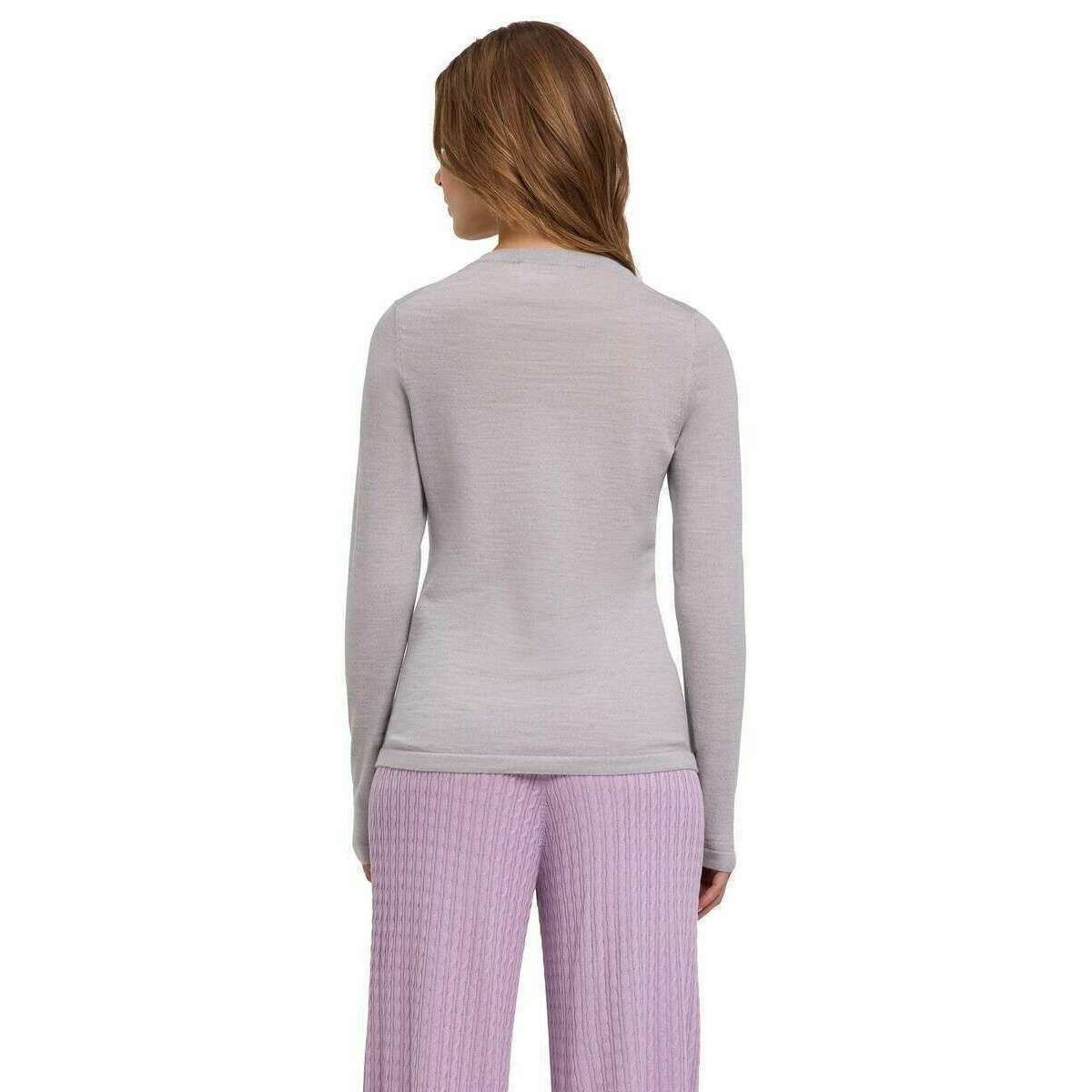 Falke Merino X-Fine Crew Neck Sweater - Light Grey Heather - Image 3