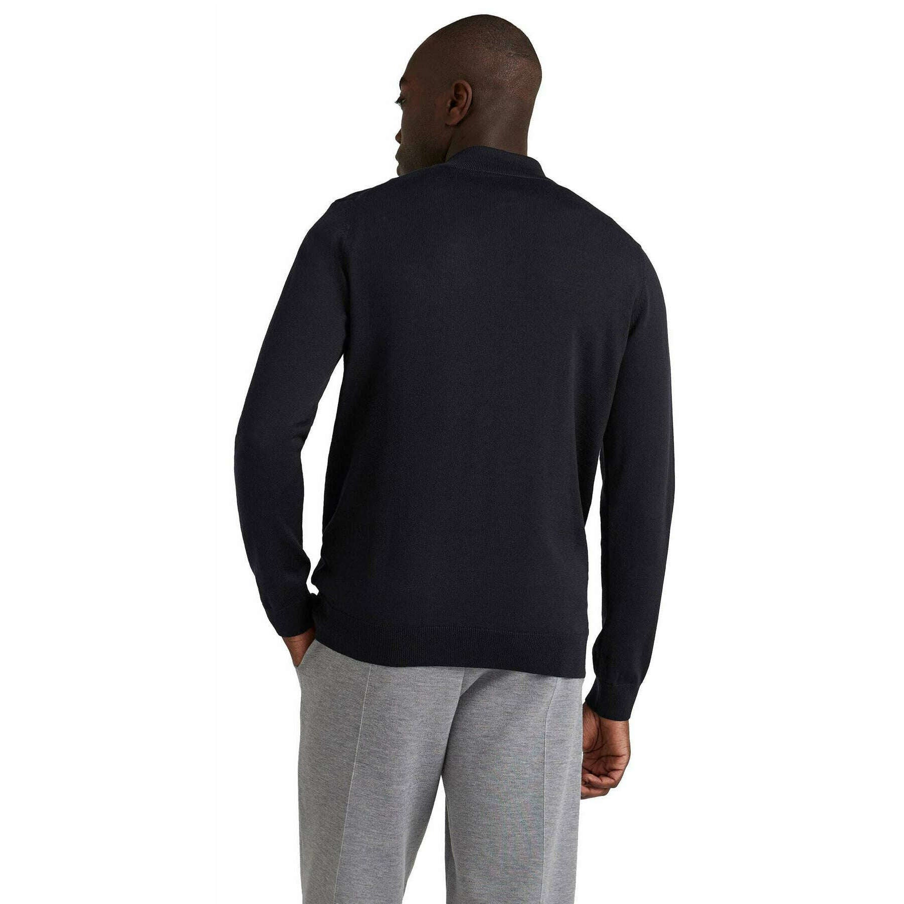 Falke Merino X-Fine Half Zip Sweater - Night Sky Navy - Image 3