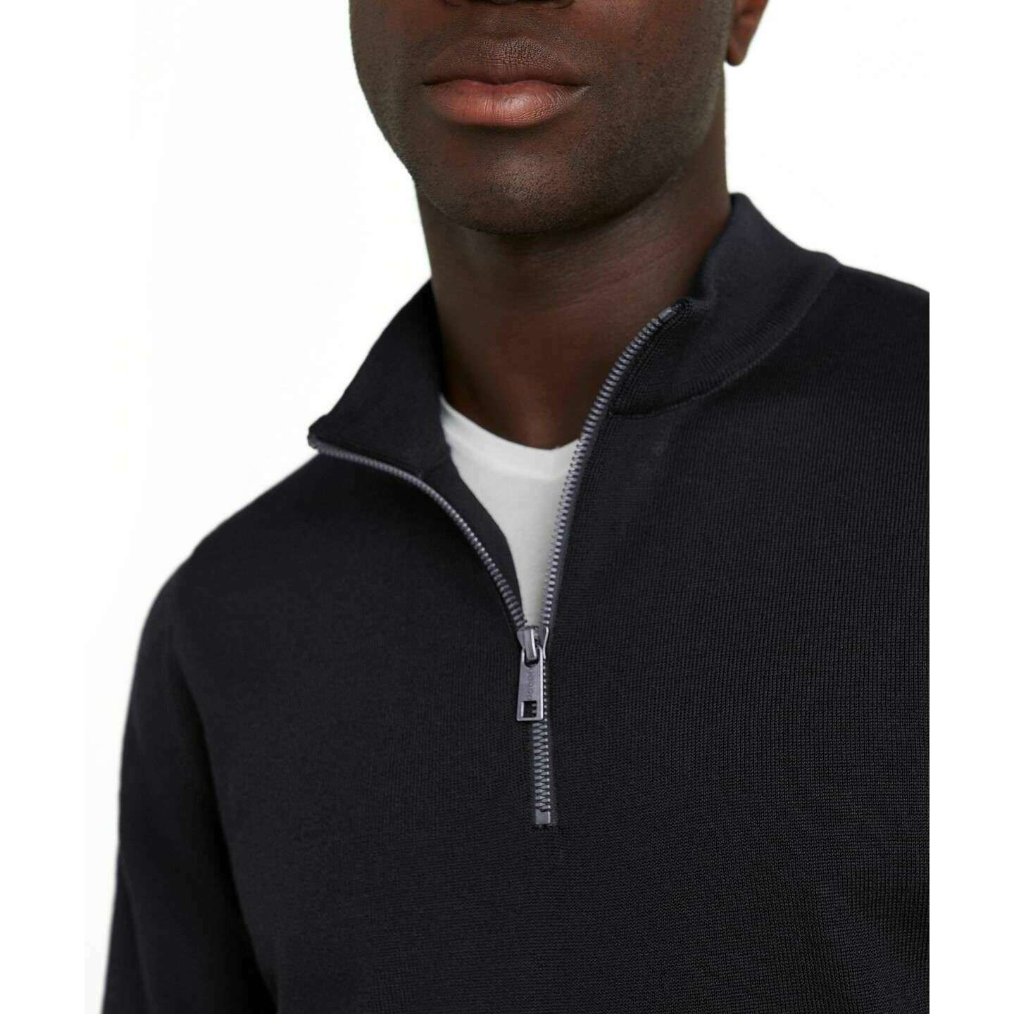 Falke Merino X-Fine Half Zip Sweater - Night Sky Navy - Image 4