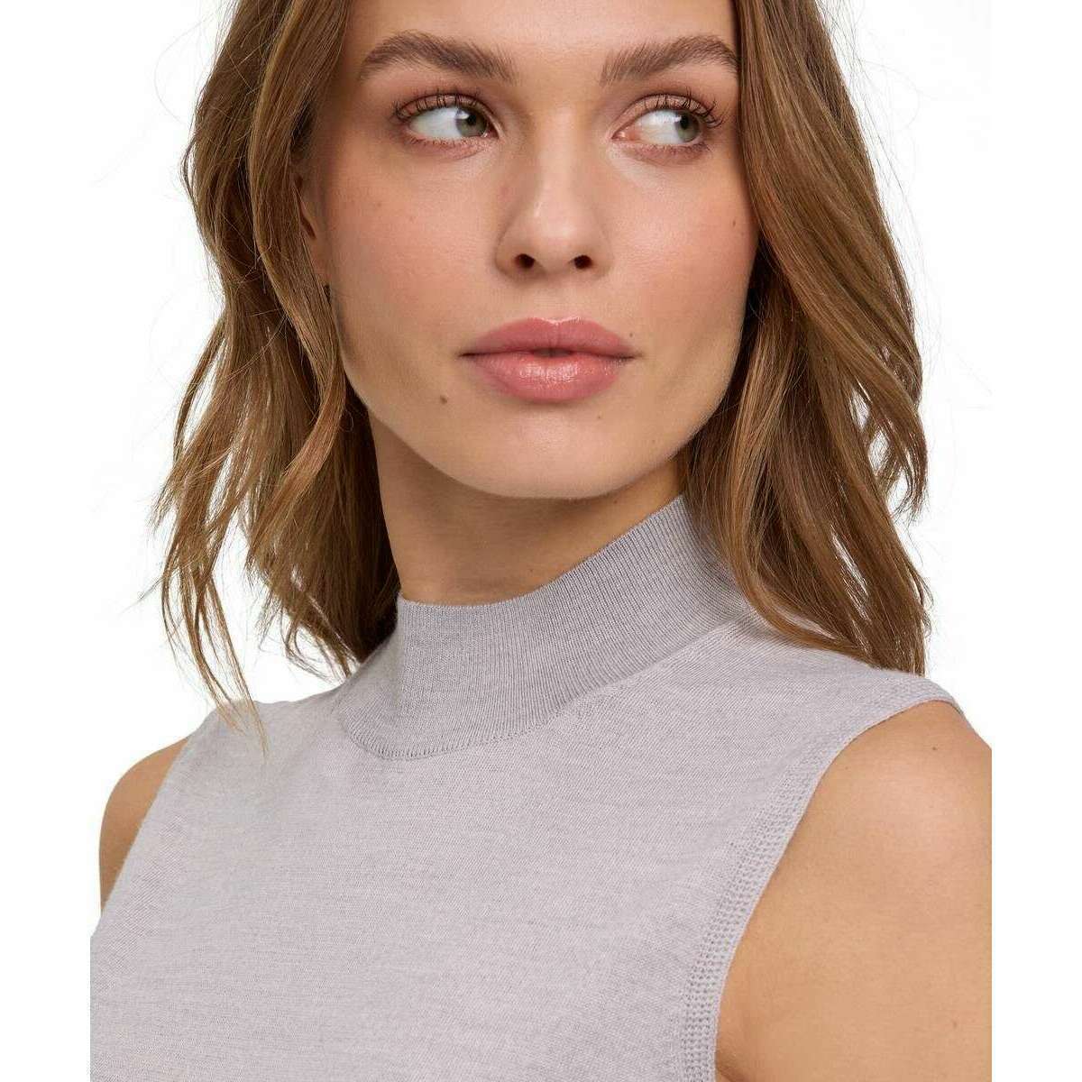 Falke Merino X-Fine Mock Top - Light Grey Heather - Image 4