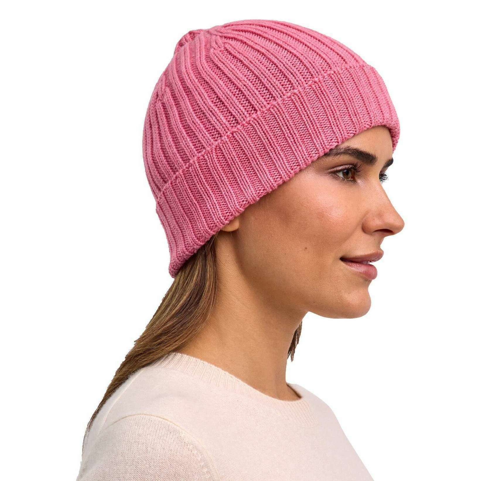 Falke Merino X-Fine Ribbed Beanie - Flamingo Pink - Image 4