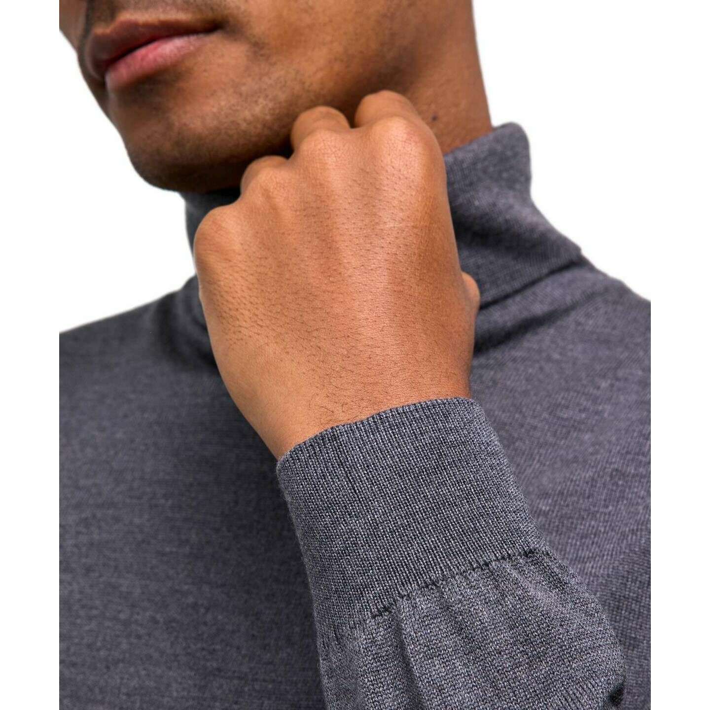 Falke Merino X-Fine Roll Neck Sweater - Dark Grey - Image 4