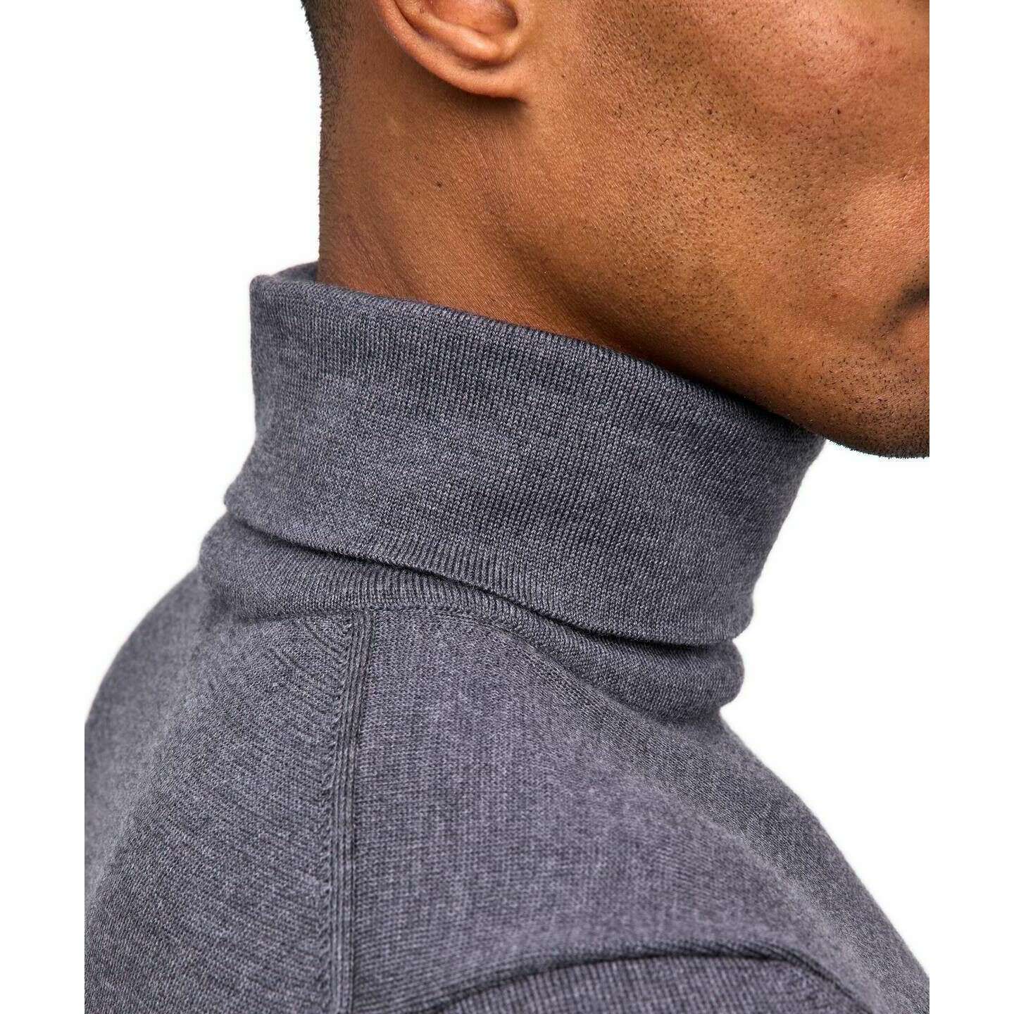 Falke Merino X-Fine Roll Neck Sweater - Dark Grey - Image 5