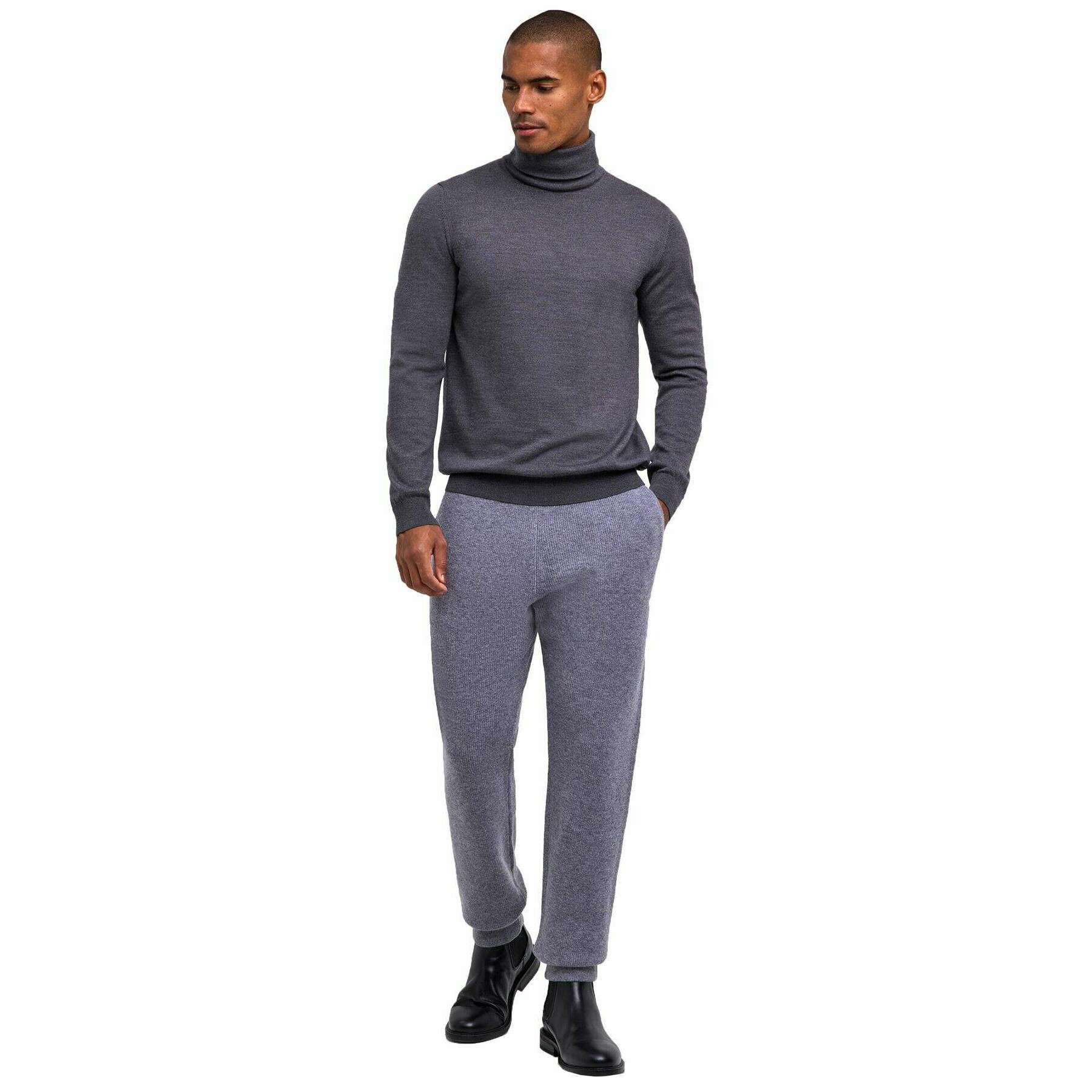 Falke Merino X-Fine Roll Neck Sweater - Dark Grey - Image 6