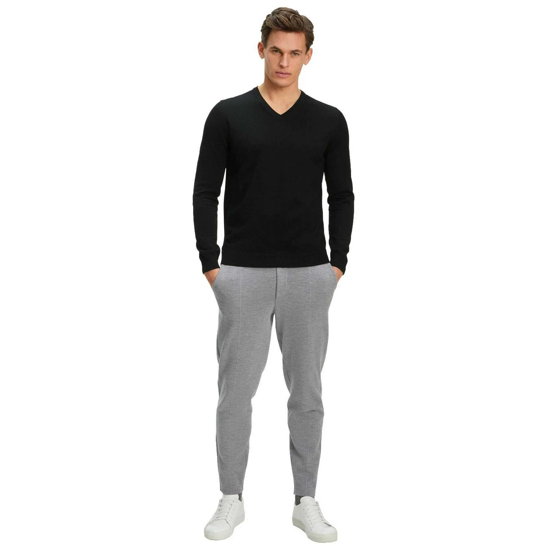 Falke Merino X-Fine V-Neck Sweater - Black - Image 6
