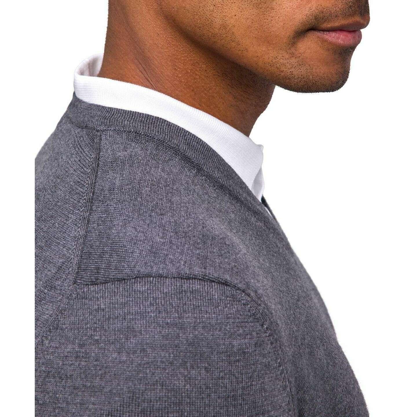 Falke Merino X-Fine V-Neck Sweater - Dark Grey - Image 5