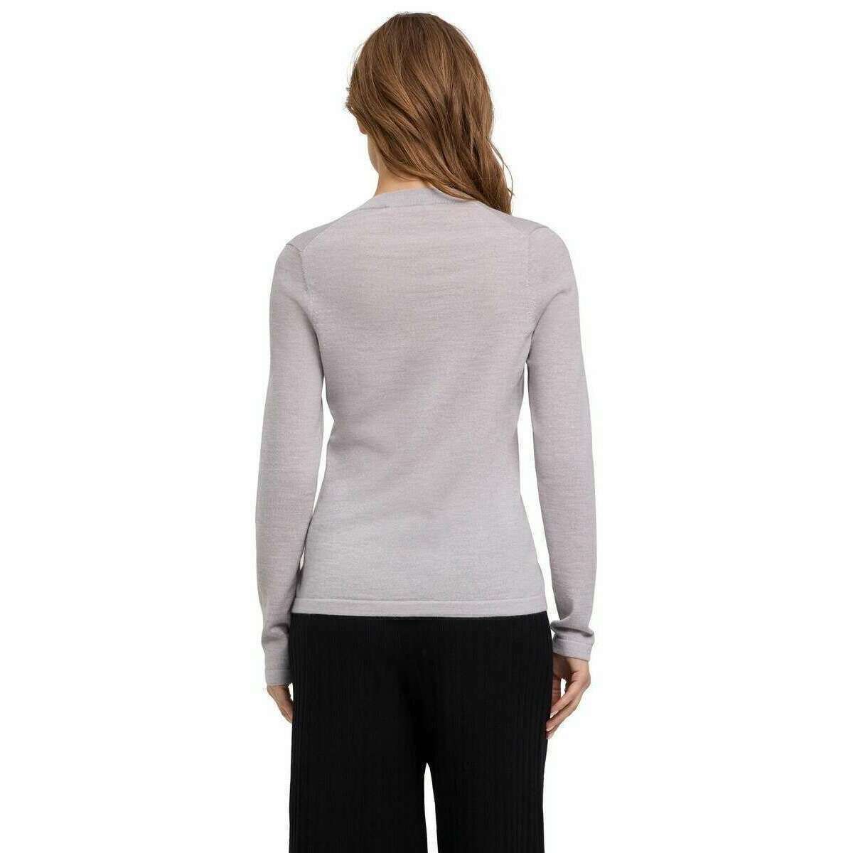 Falke Merino X-Fine V-Neck Sweater - Light Grey Heather - Image 3