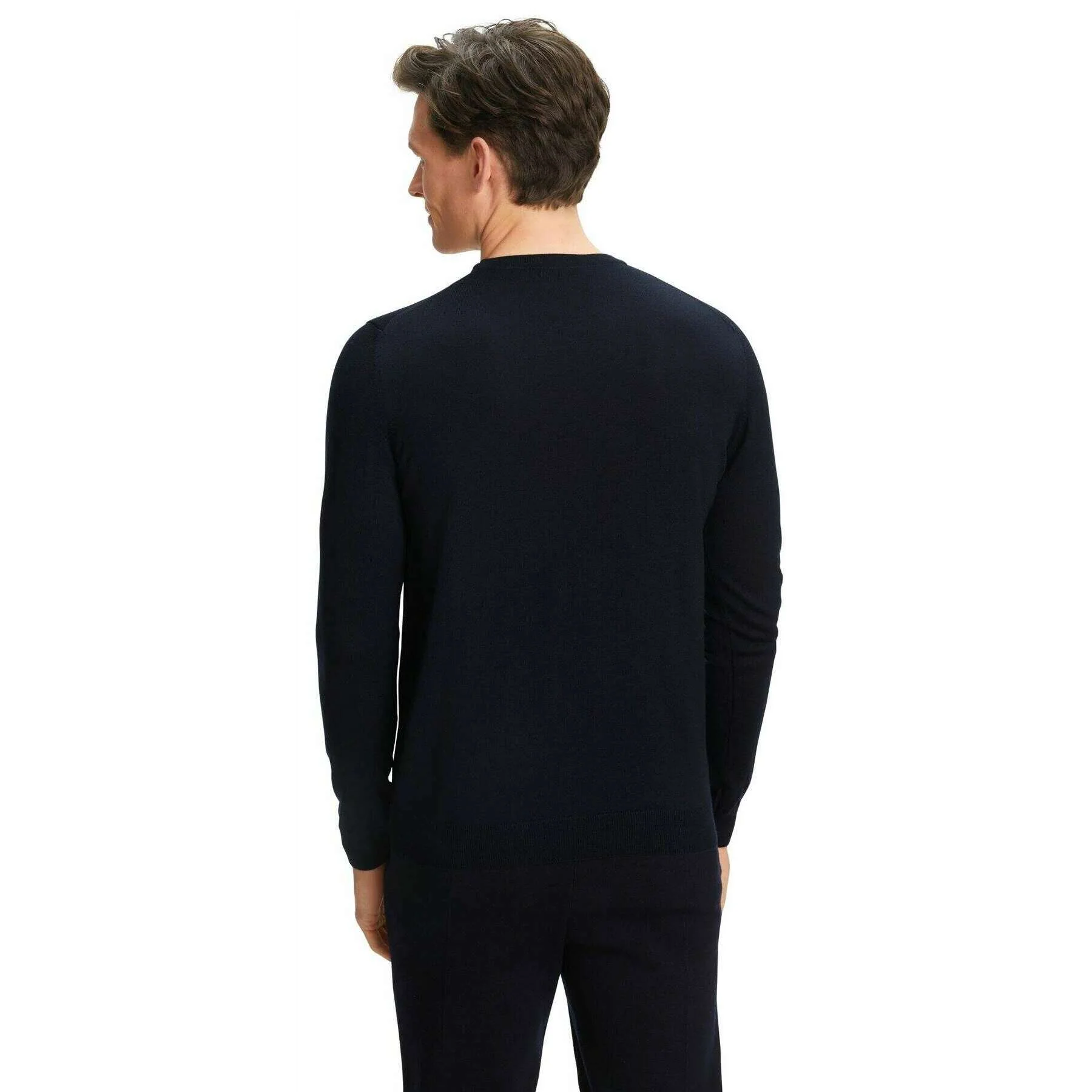 Falke Merino X-Fine V-Neck Sweater - Night Sky Navy - Image 3