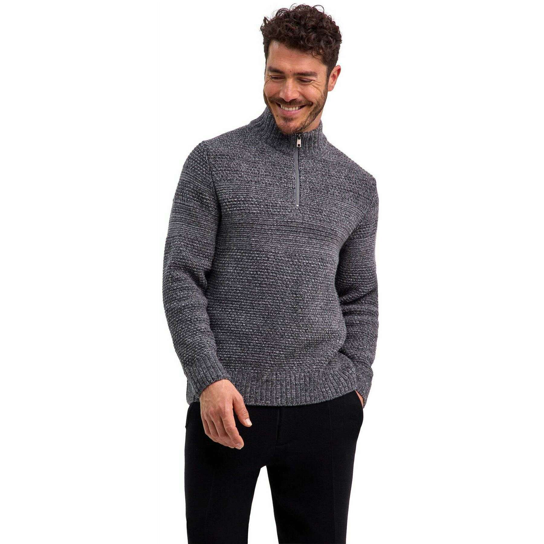 Falke Moulin  Half-Zip Sweater - Light Grey Mel - Image 2