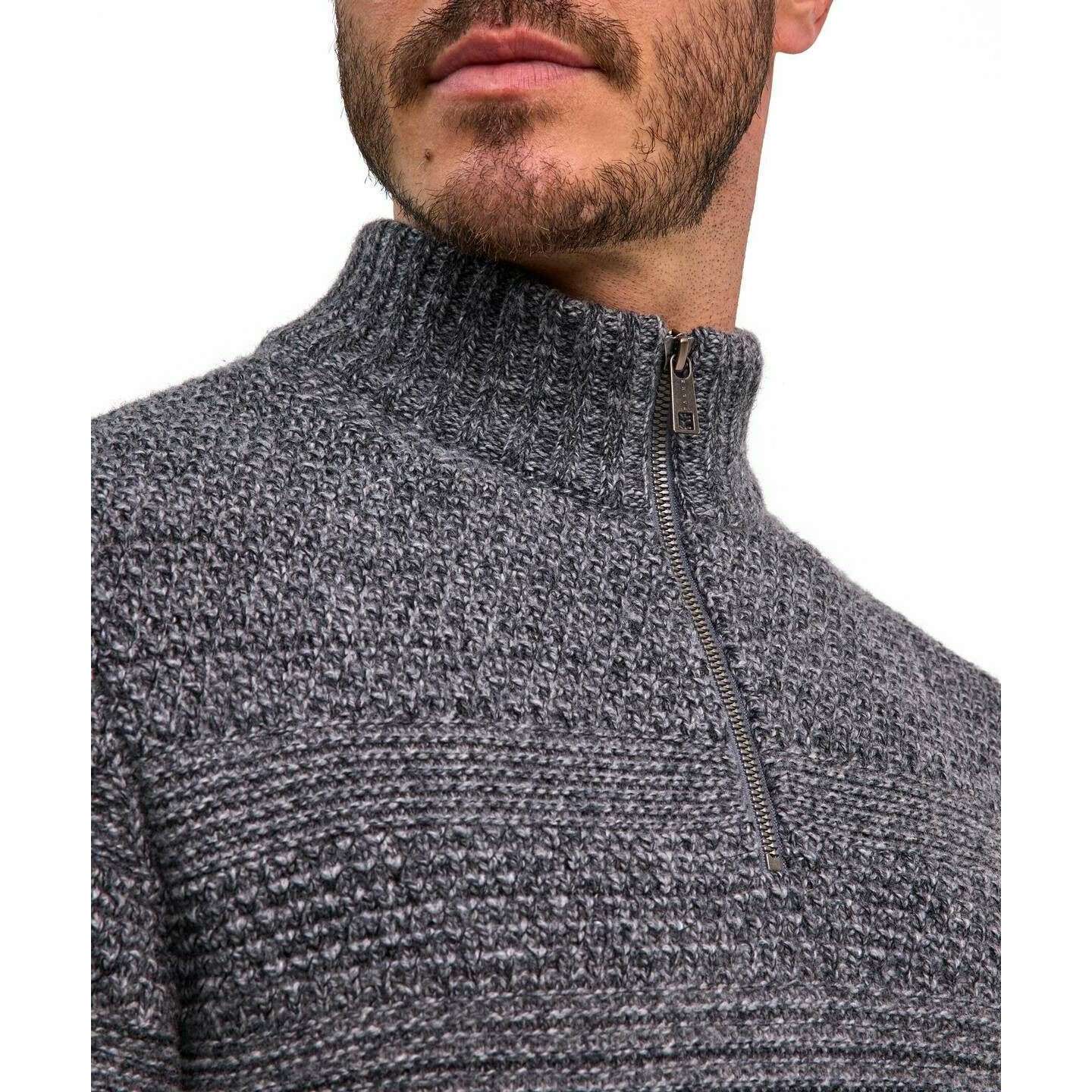 Falke Moulin  Half-Zip Sweater - Light Grey Mel - Image 4