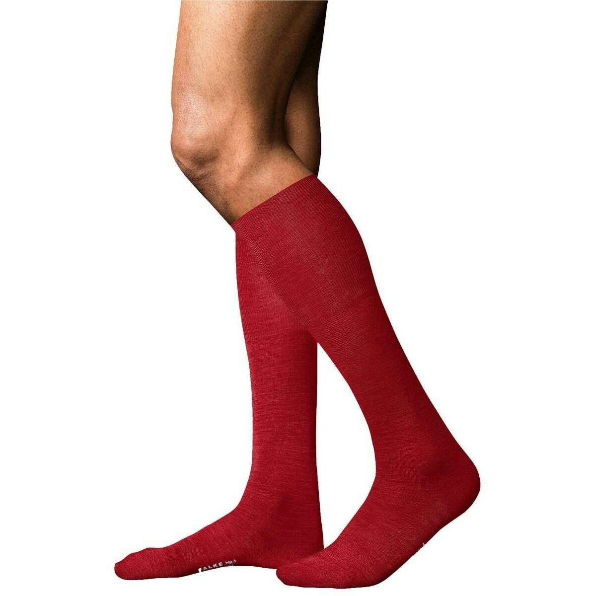Falke No 6 Finest Merino Wool and Silk Knee High Socks - Cardinal Red - Image 2