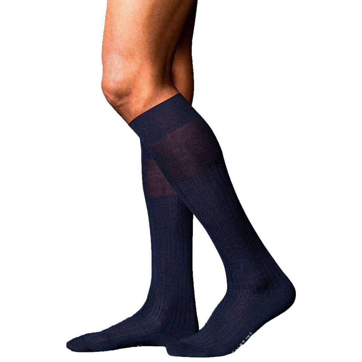 Falke No2 Finest Knee High Cashmere Socks - Dark Navy - Image 2