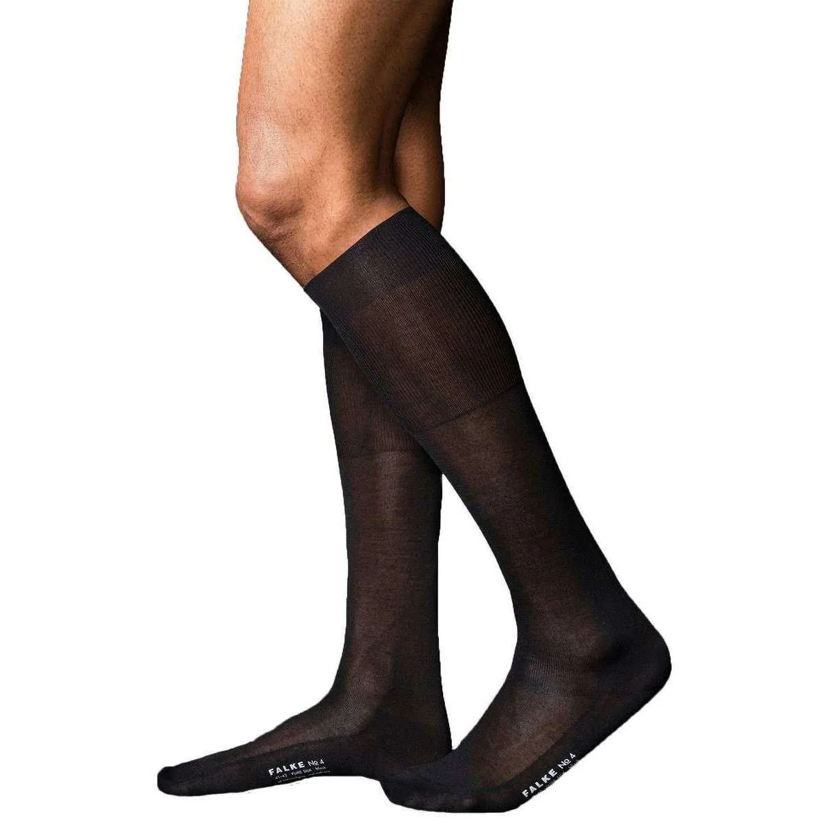 Falke No4 Pure Silk Knee High Socks - Black - Image 2