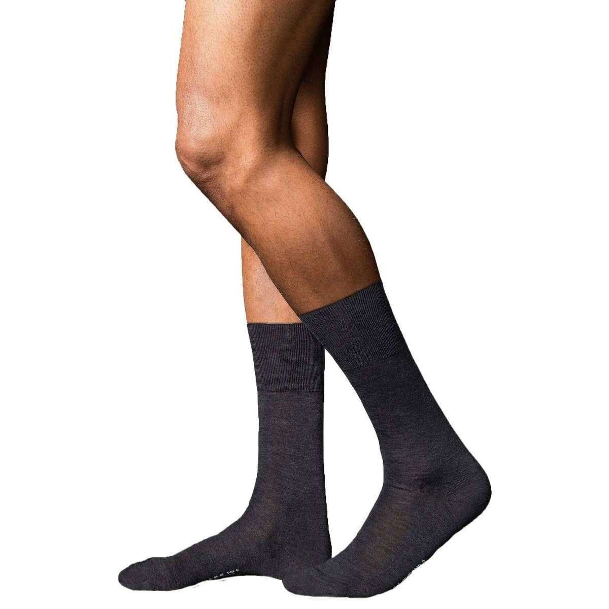 Falke No6 Finest Merino and Silk Socks - Anthracite Melange Grey - Image 2