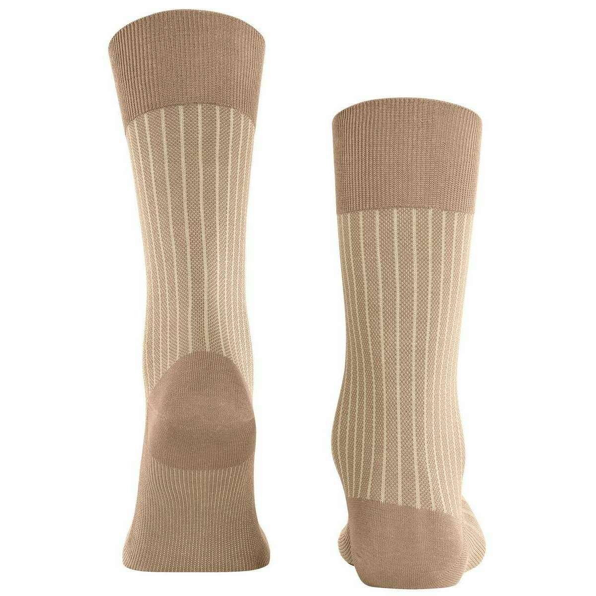 Falke Oxford Stripe Socks - Camel Brown - Image 3