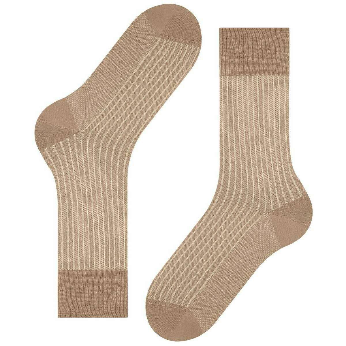 Falke Oxford Stripe Socks - Camel Brown - Image 5