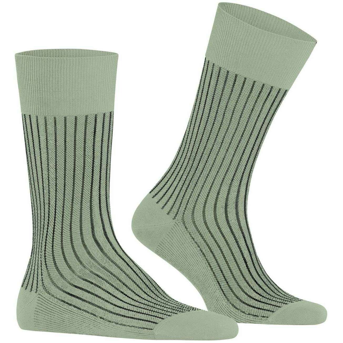 Falke Oxford Stripe Socks - Pale Olive Green - Image 2