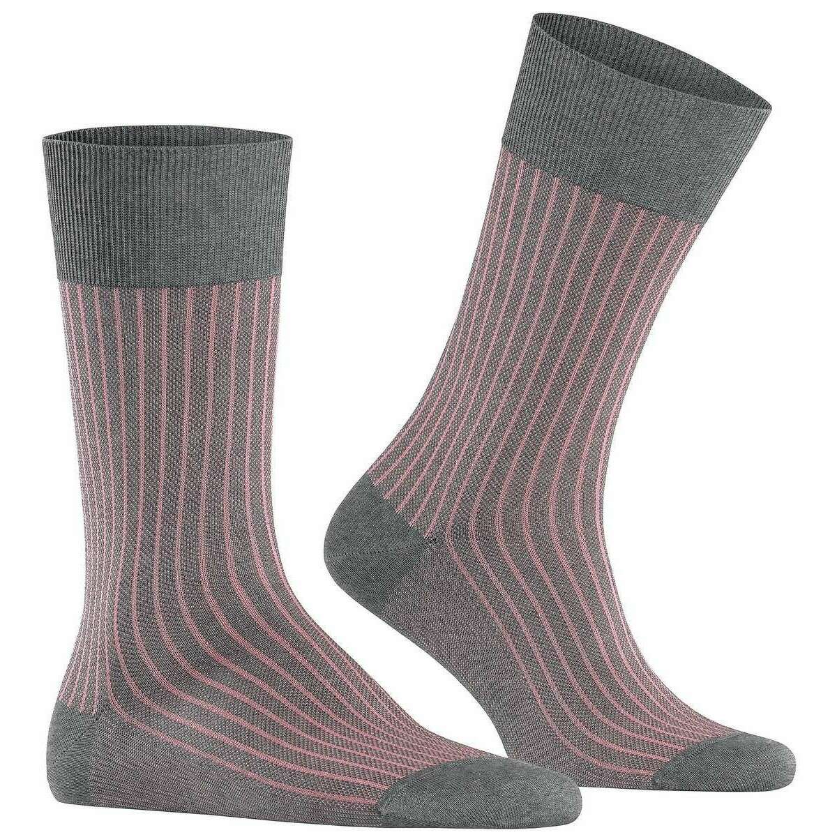 Falke Oxford Stripe Socks - Steel Mel Grey - Image 2