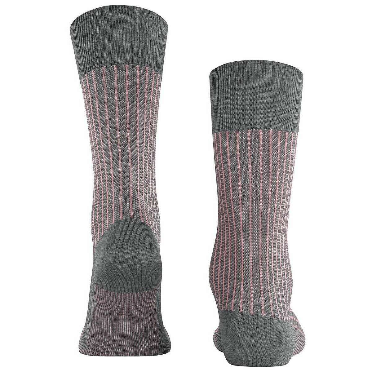 Falke Oxford Stripe Socks - Steel Mel Grey - Image 3