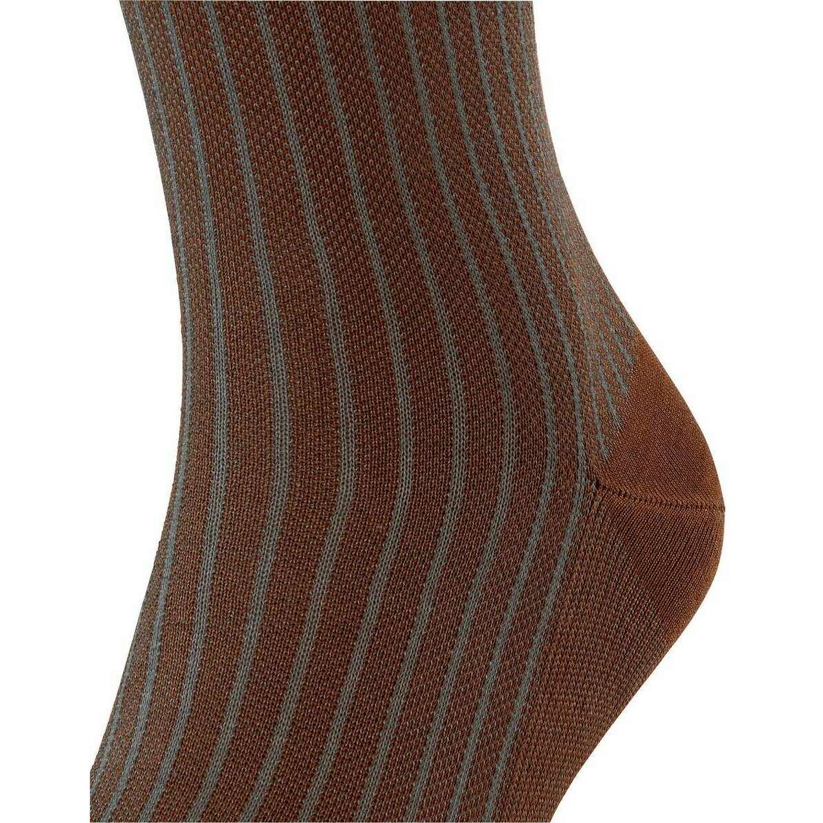 Falke Oxford Stripe Socks - Terracotta Brown - Image 4