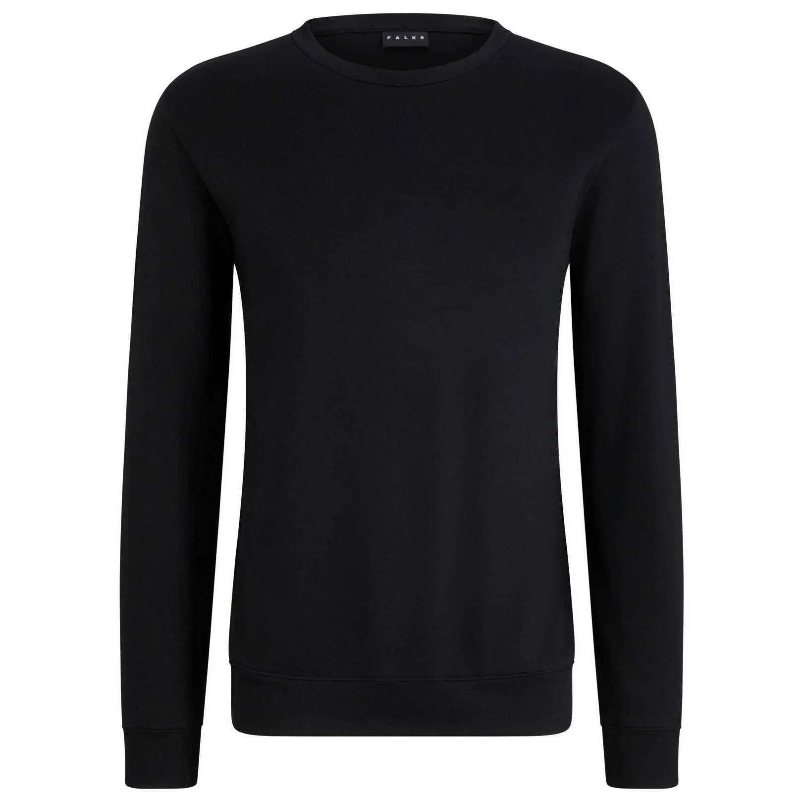 Falke Pima Interlock Long Sleeve Crew Neck T-Shirt - Black