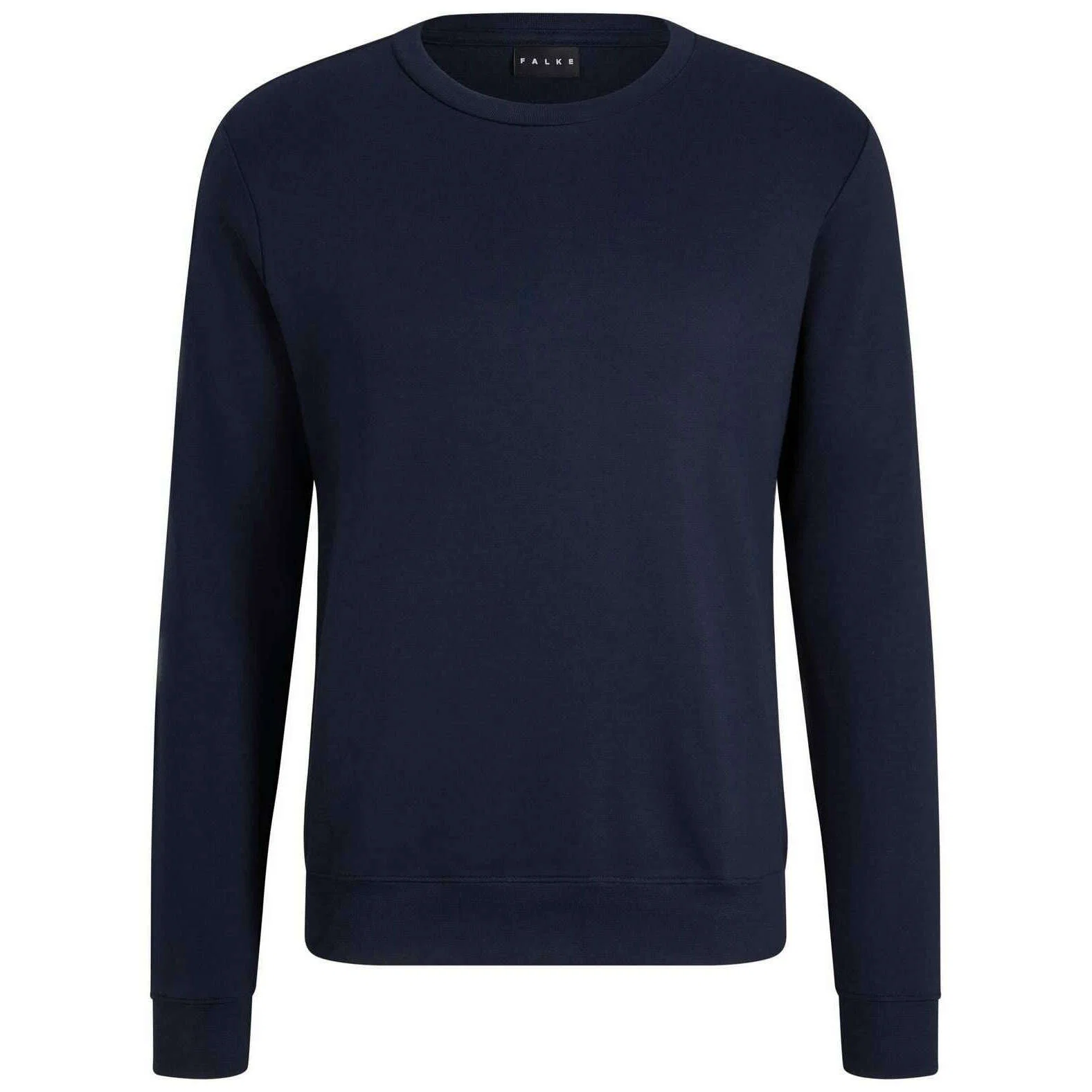 Falke Pima Interlock Long Sleeve Crew Neck T-Shirt - Space Blue