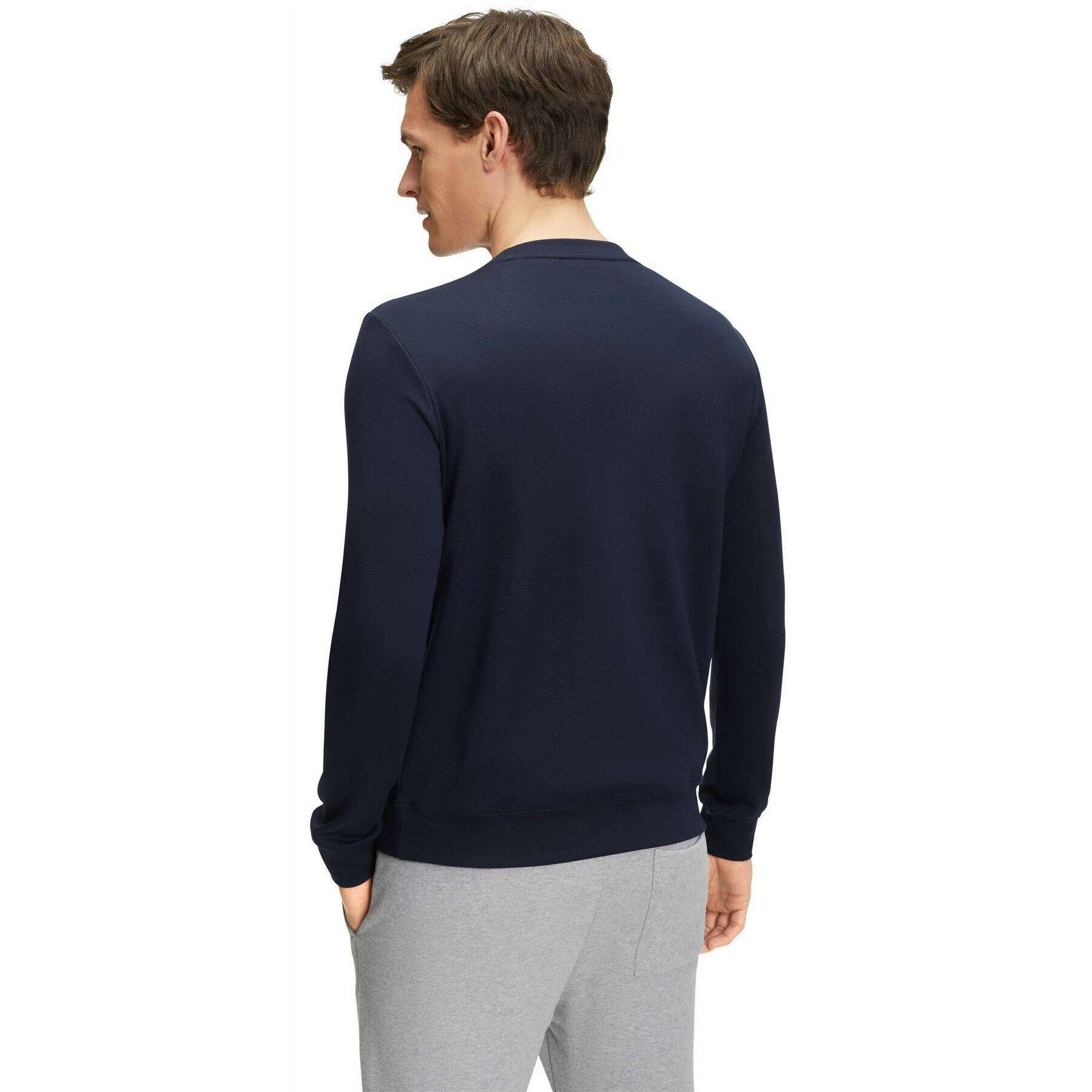 Falke Pima Interlock Long Sleeve Crew Neck T-Shirt - Space Blue - Image 3