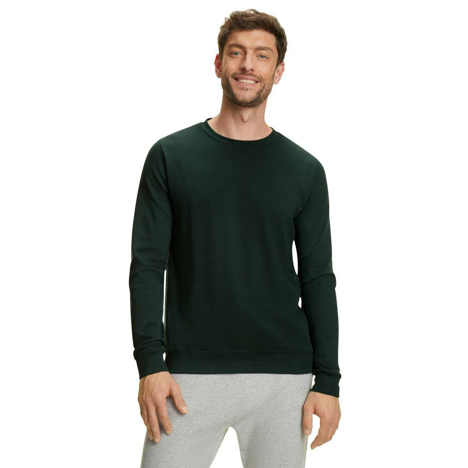 Falke Pima Interlock Long Sleeve Crew Neck T-Shirt - Thyme Green - Image 2