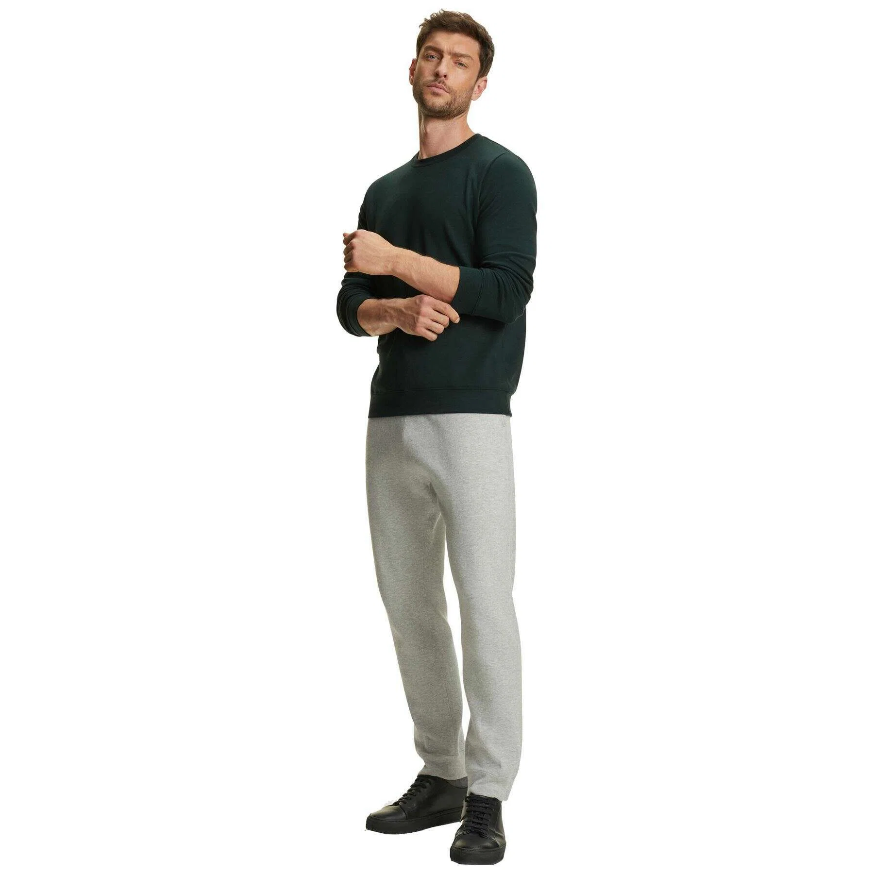 Falke Pima Interlock Long Sleeve Crew Neck T-Shirt - Thyme Green - Image 6