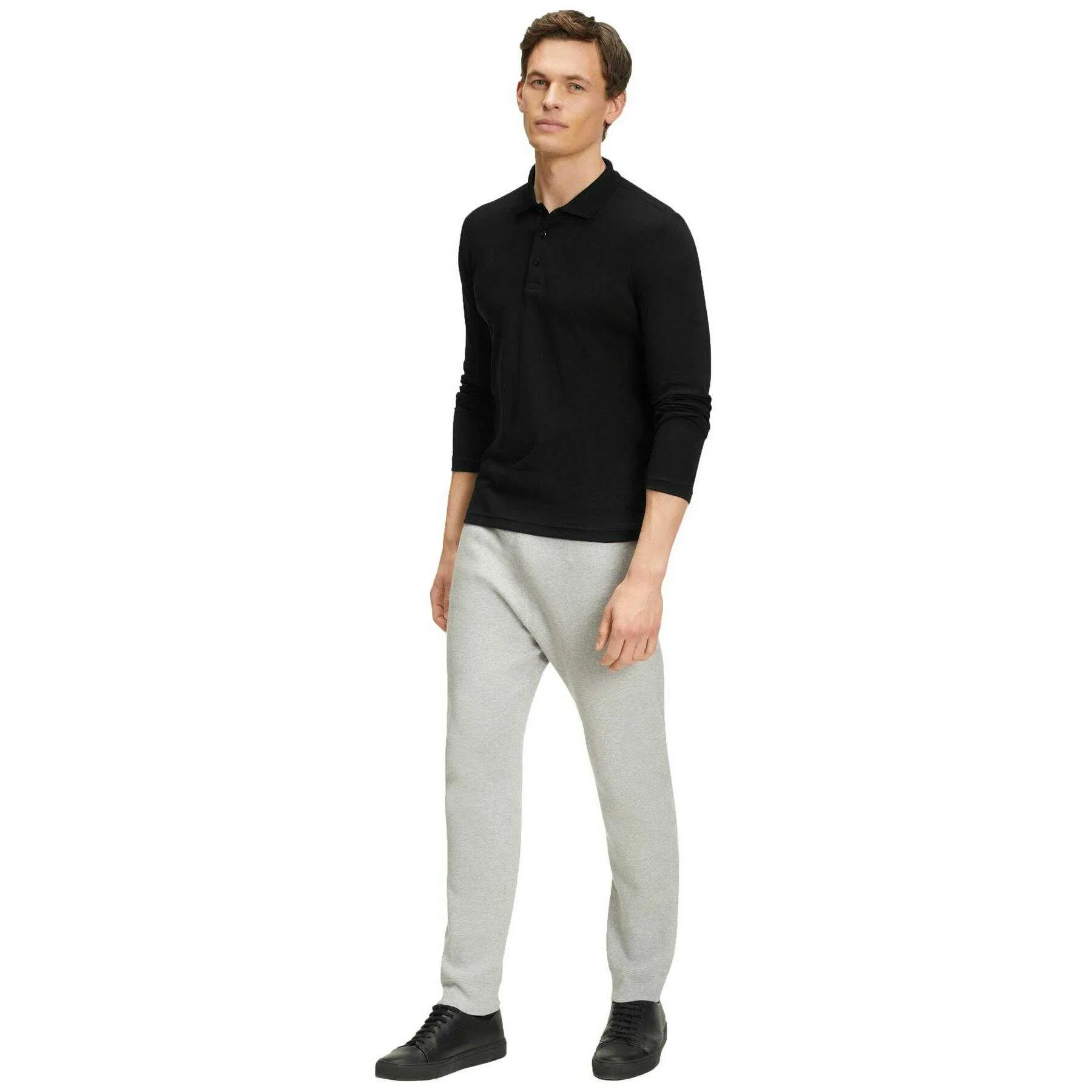 Falke Pima Interlock Long Sleeve Polo Shirt - Black - Image 6