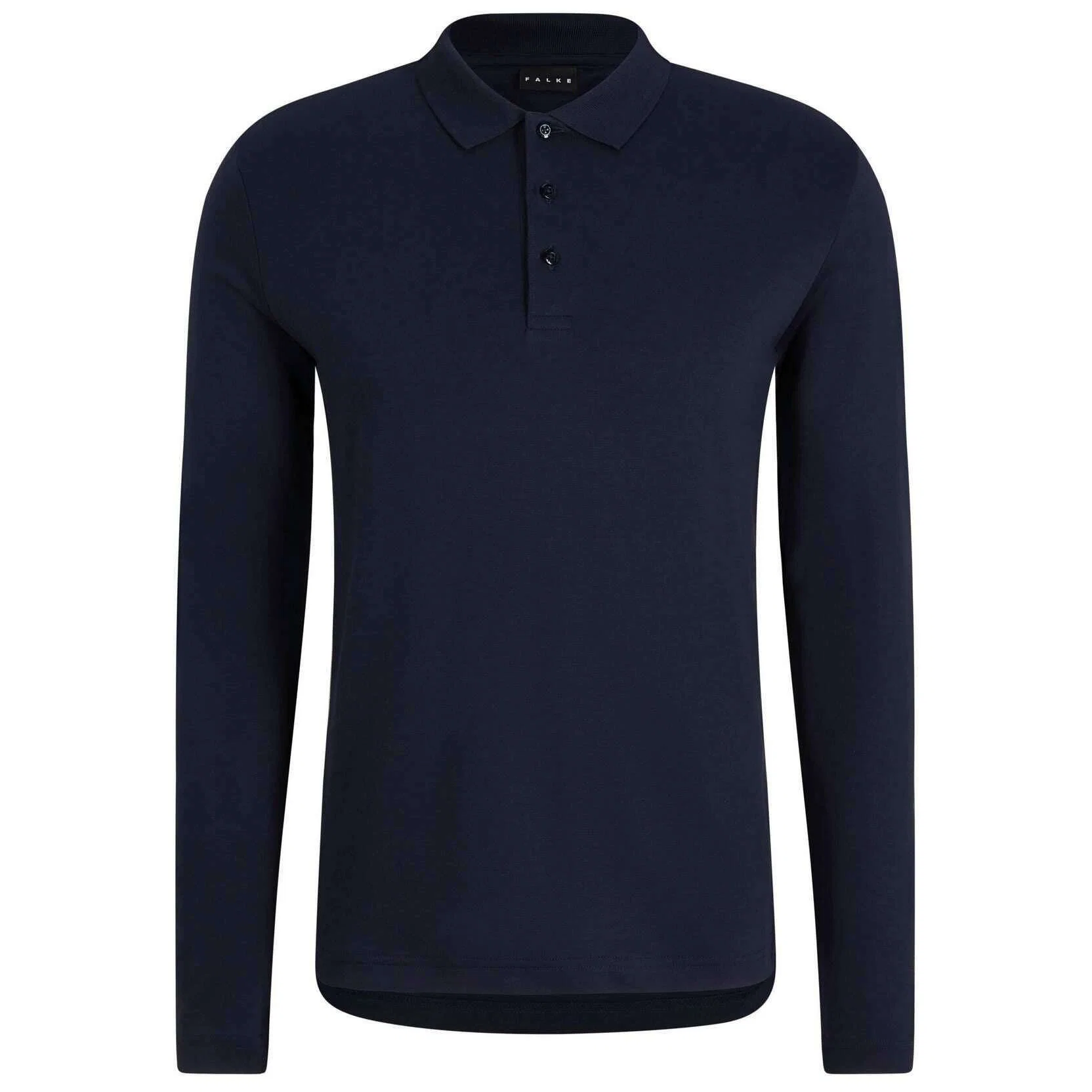Falke Pima Interlock Long Sleeve Polo Shirt - Space Blue