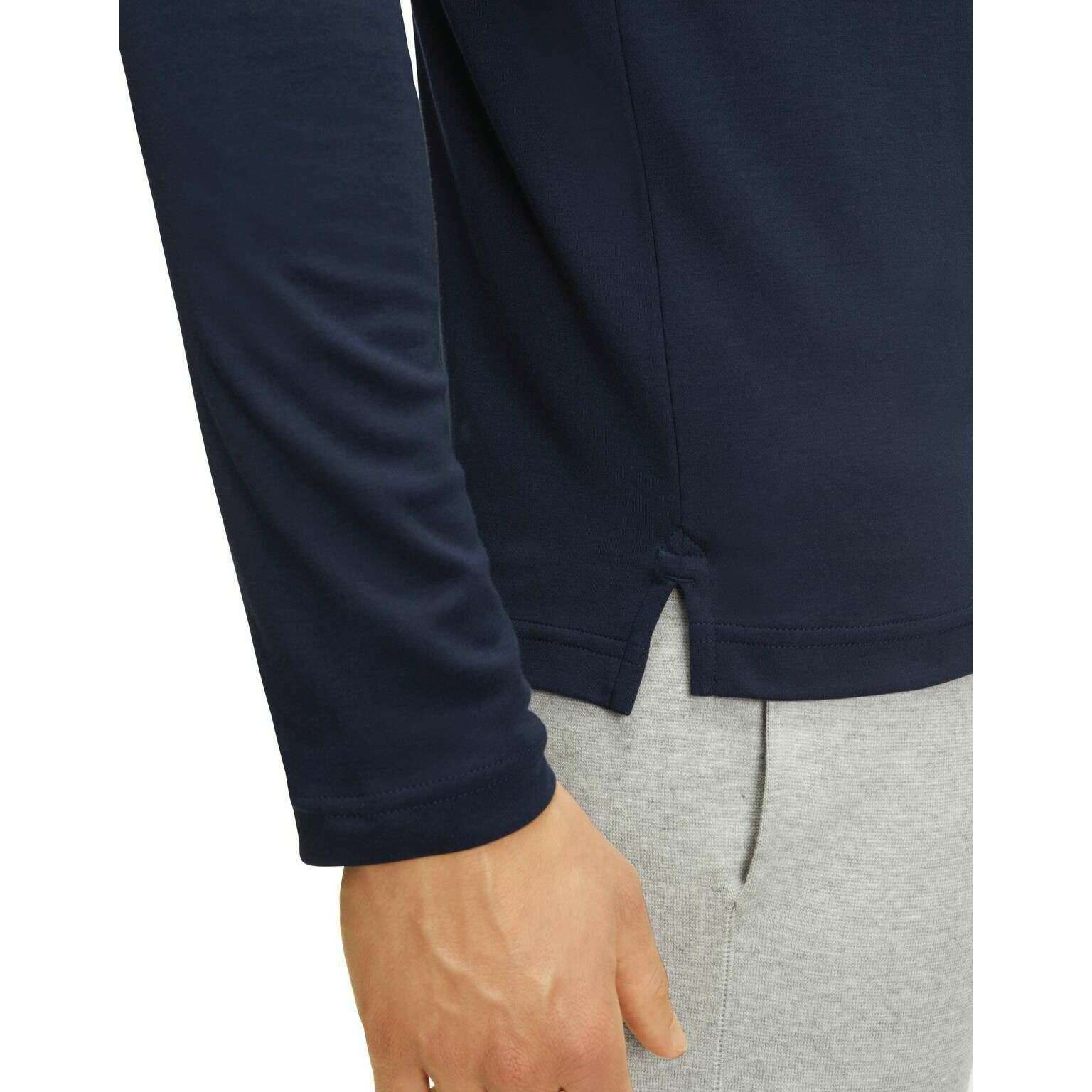 Falke Pima Interlock Long Sleeve Polo Shirt - Space Blue - Image 5