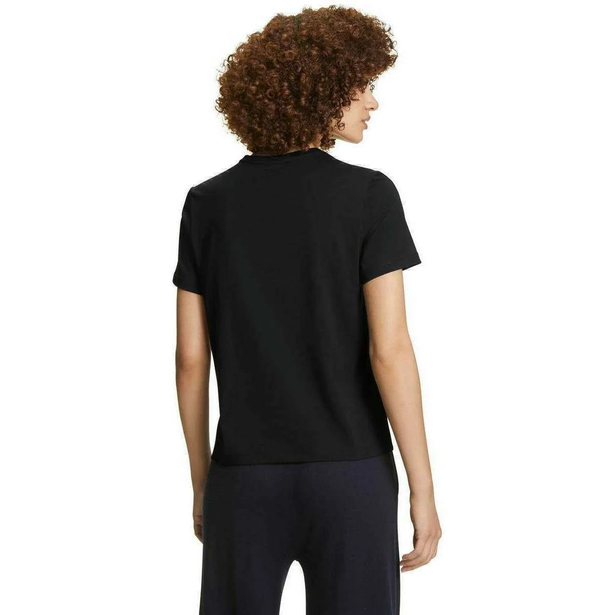 Falke Pima Jersey Boxy Crew Neck T-Shirt - Black - Image 3