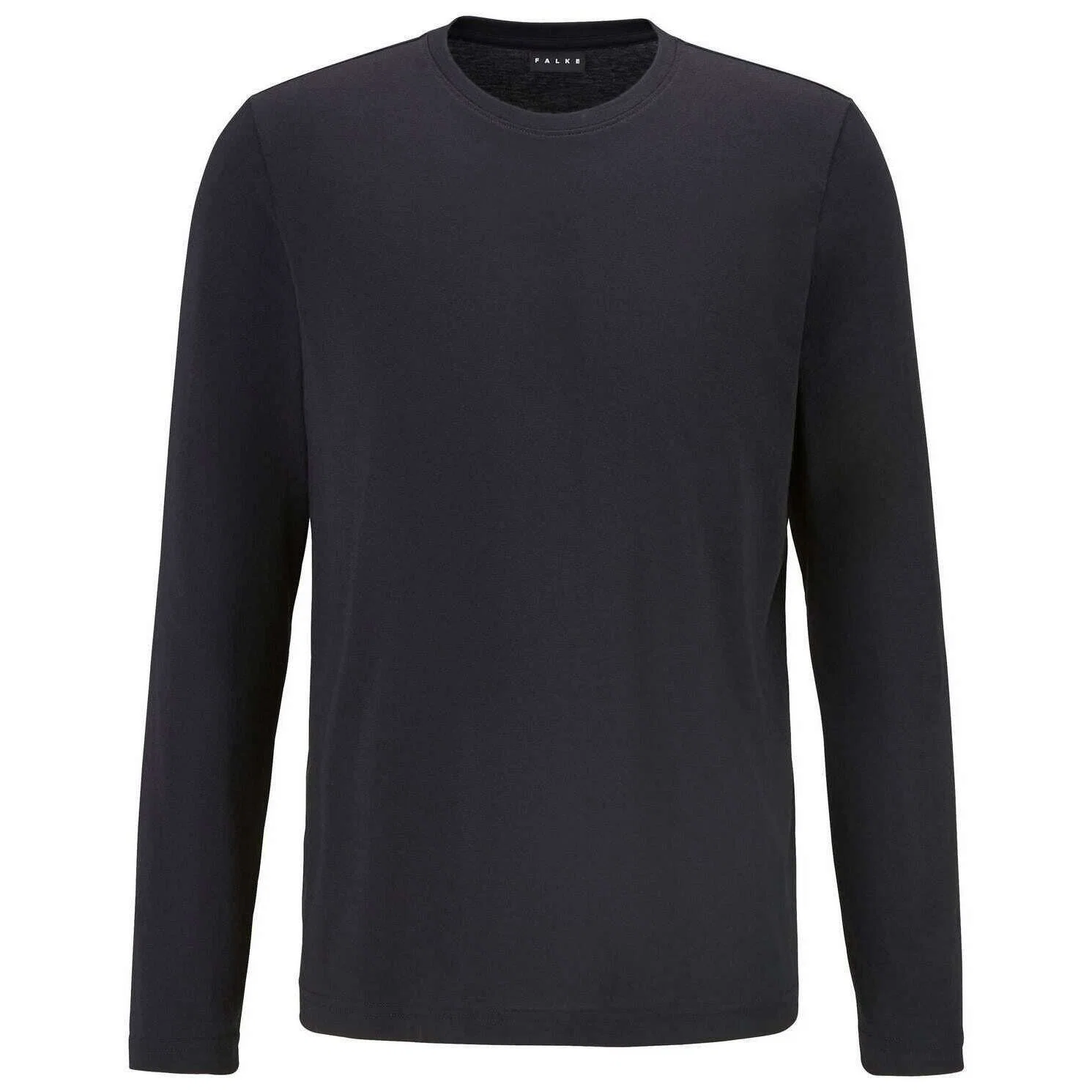 Falke Pima Jersey Crew Neck Long Sleeve T-Shirt - Black