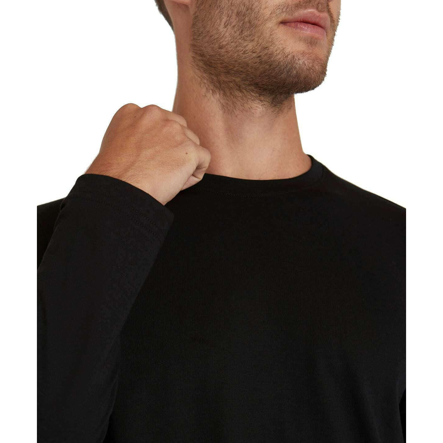 Falke Pima Jersey Crew Neck Long Sleeve T-Shirt - Black - Image 4