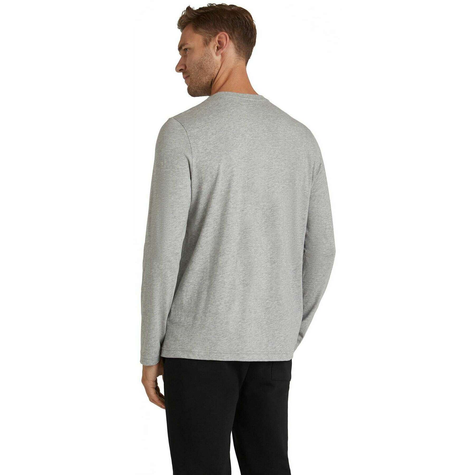 Falke Pima Jersey Crew Neck Long Sleeve T-Shirt - Light Grey - Image 3