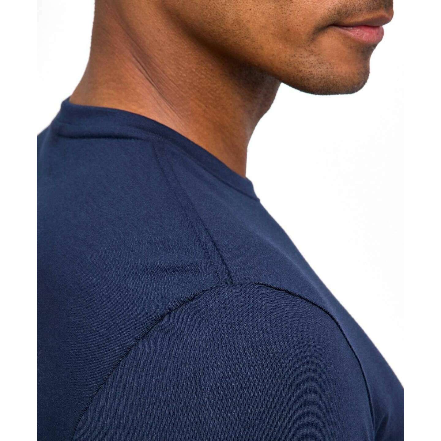 Falke Pima Jersey Crew Neck Long Sleeve T-Shirt - Space Blue - Image 5