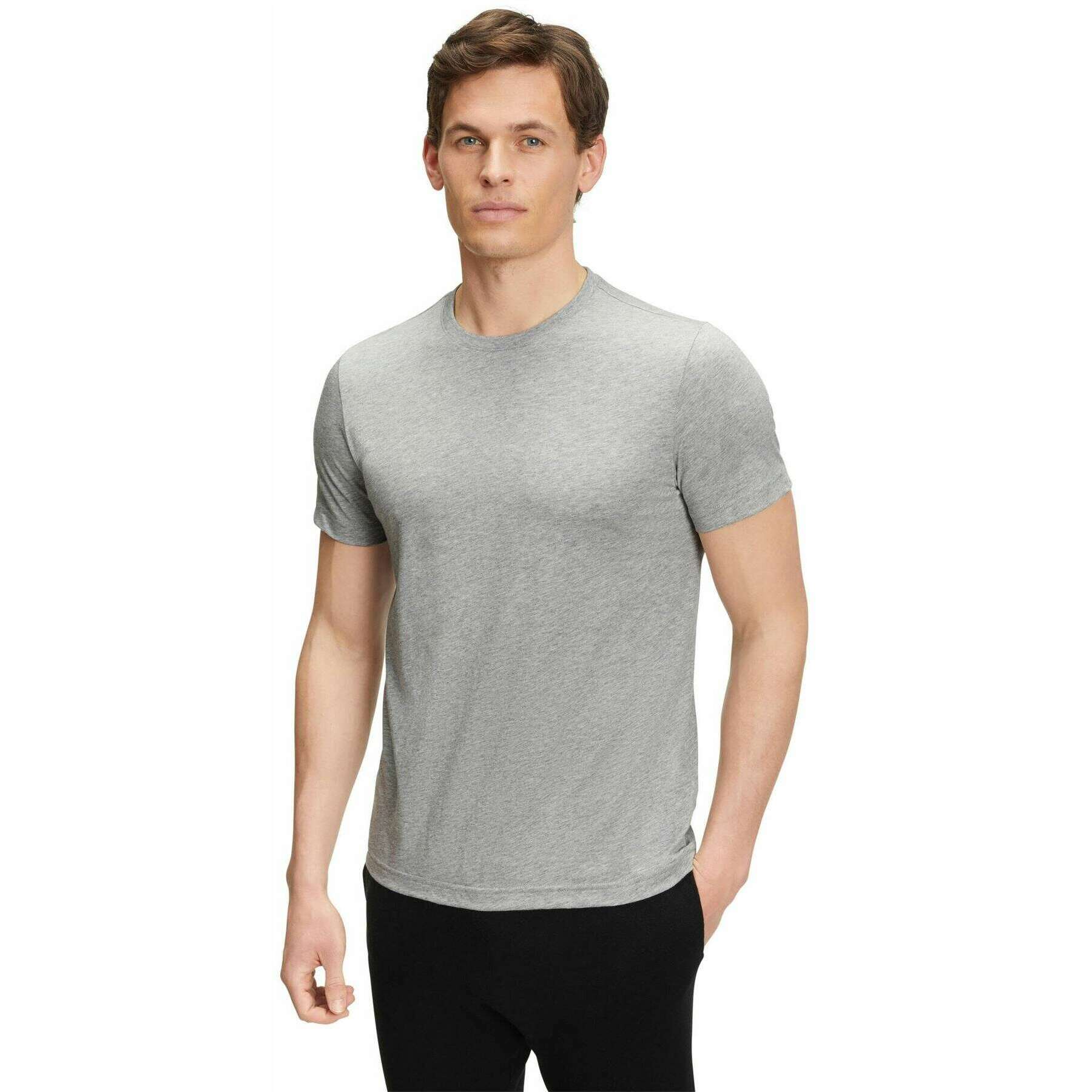 Falke Pima Jersey Crew Neck T-Shirt - Light Grey - Image 2