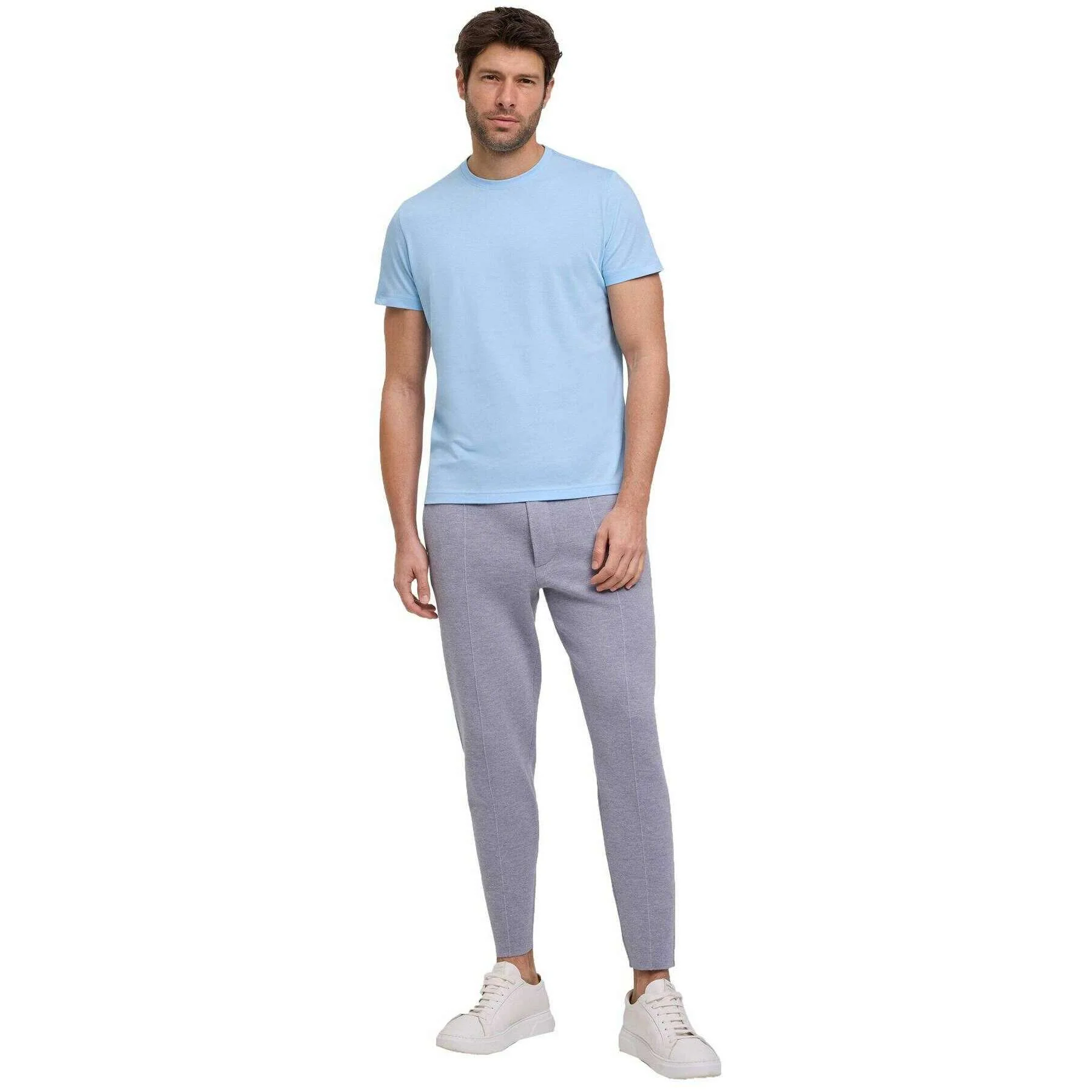 Falke Pima Jersey Crew Neck T-Shirt - Pastel Blue - Image 5