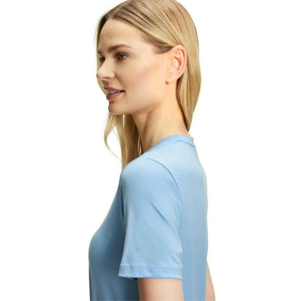 Falke Pima Jersey Crew Neck T-Shirt - Sky Blue - Image 5