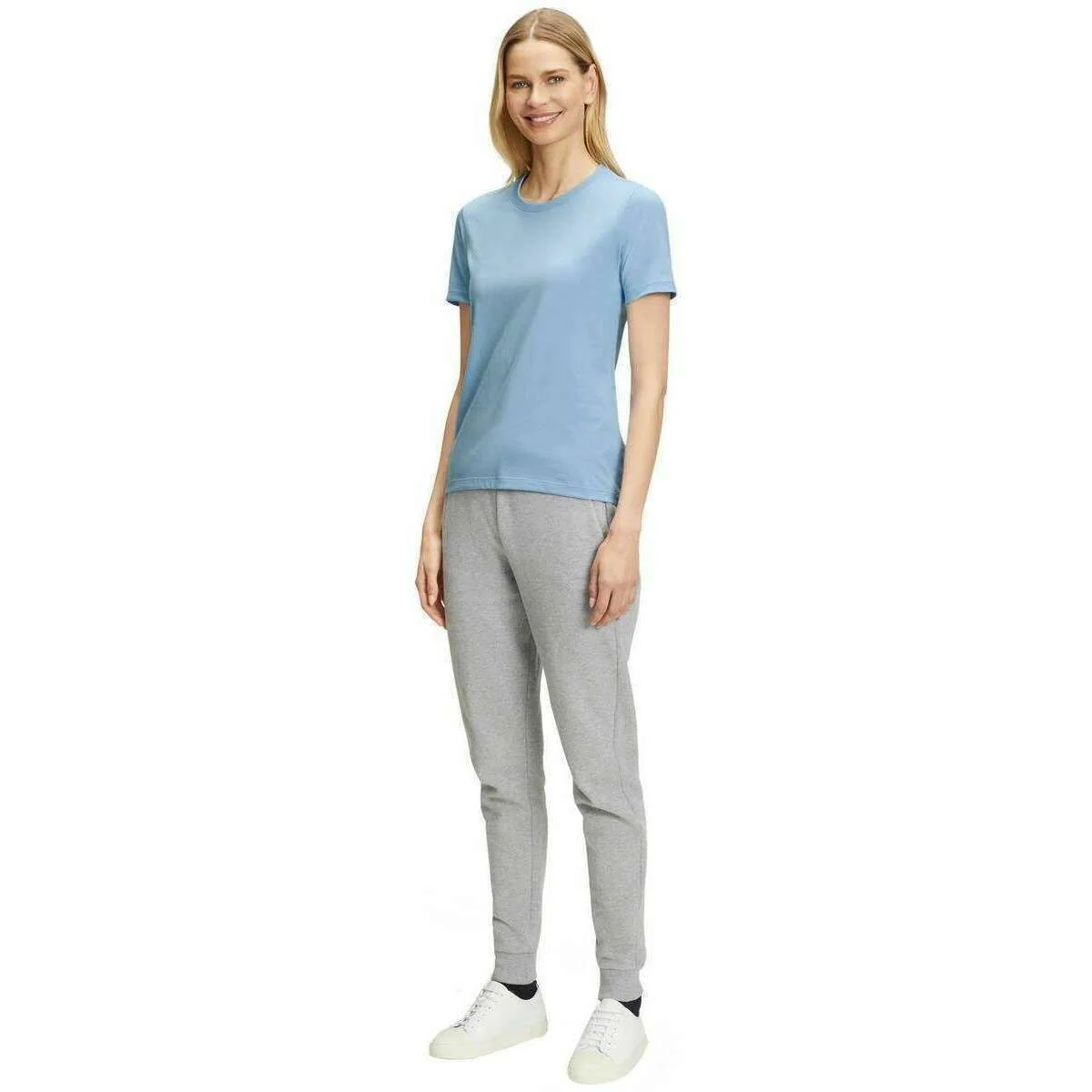 Falke Pima Jersey Crew Neck T-Shirt - Sky Blue - Image 7