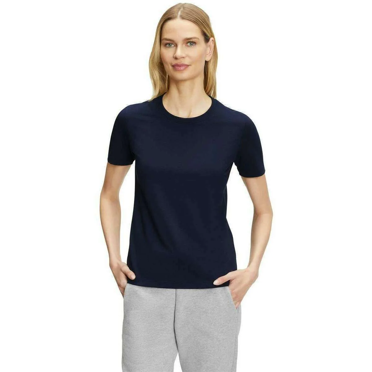 Falke Pima Jersey Crew Neck T-Shirt - Space Blue - Image 2