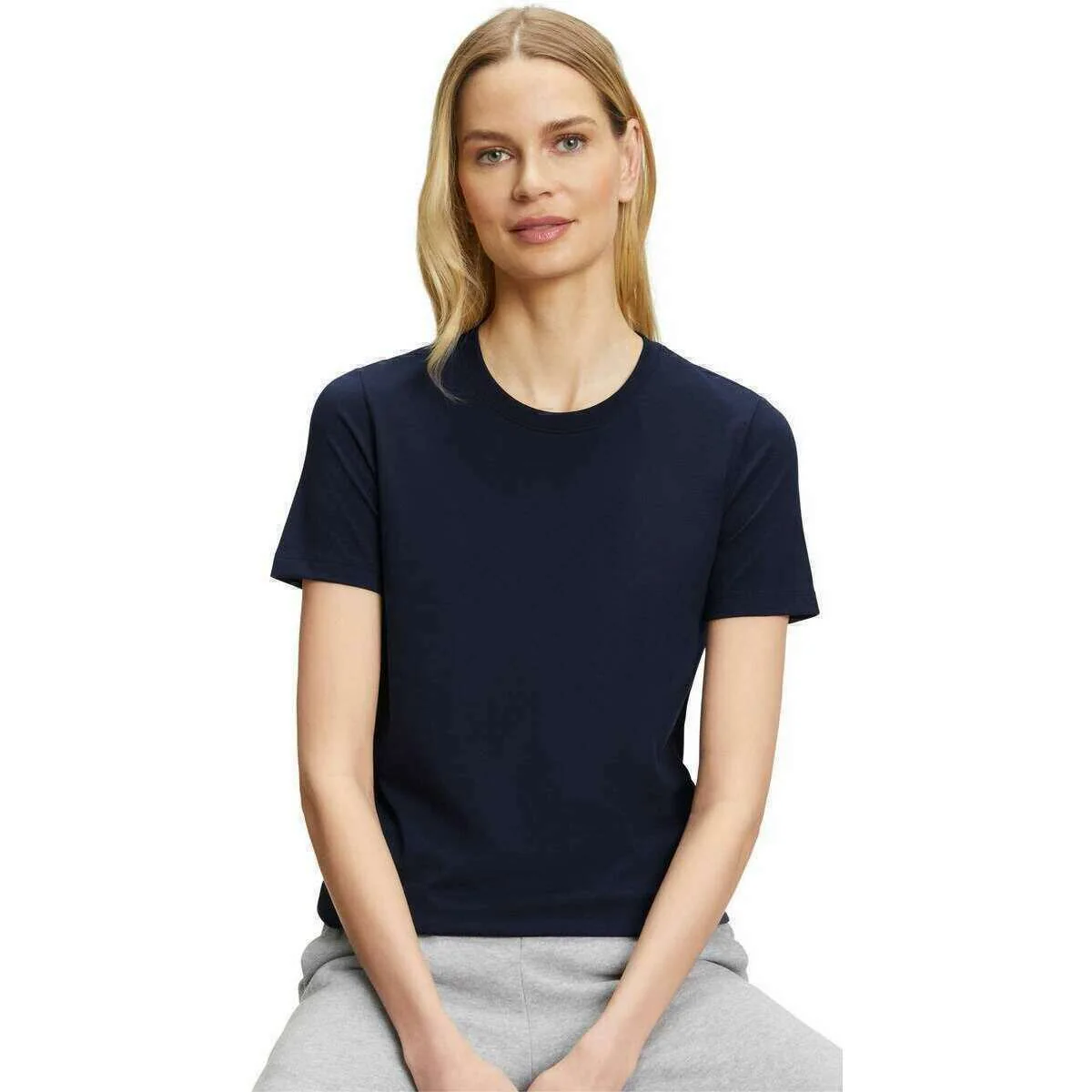 Falke Pima Jersey Crew Neck T-Shirt - Space Blue - Image 6