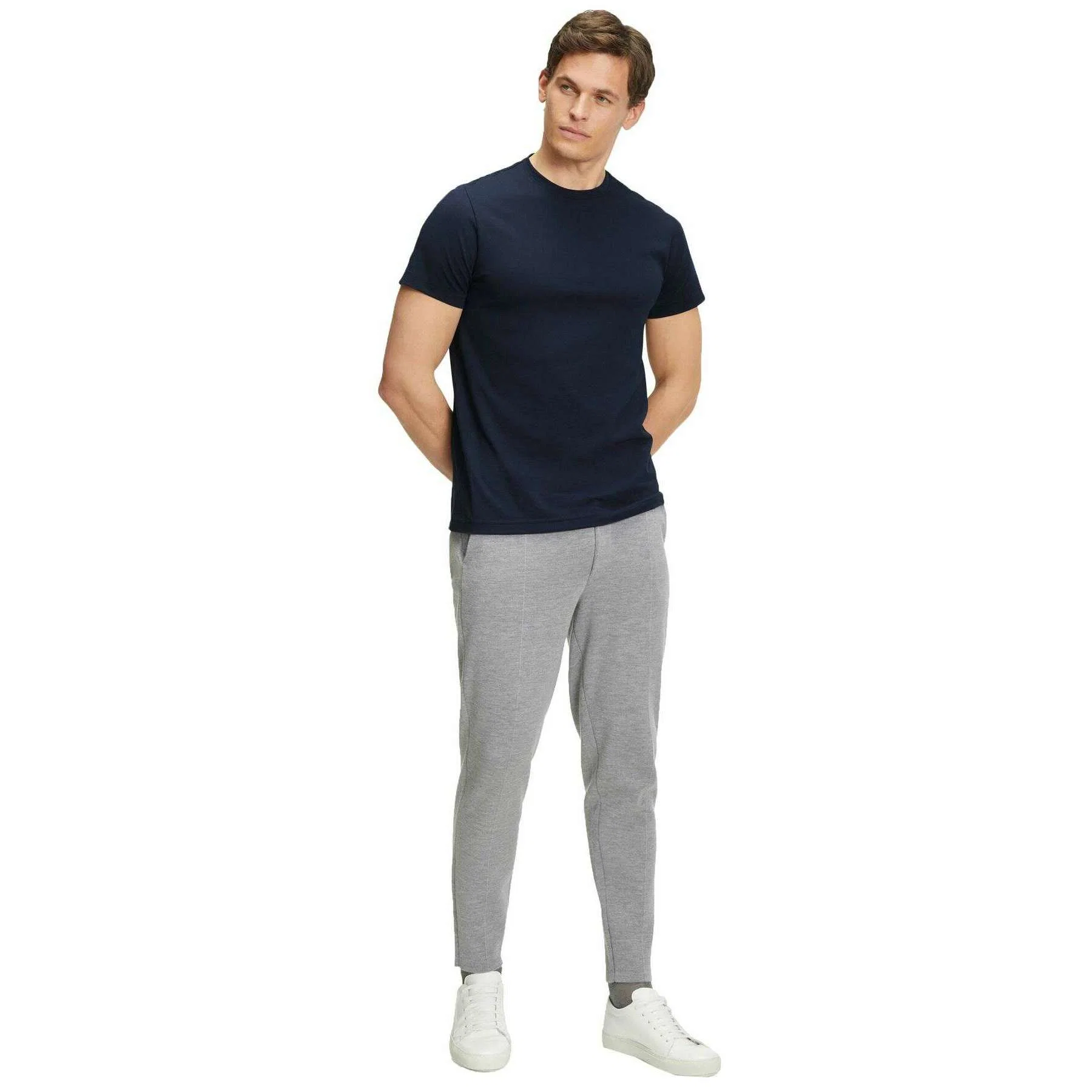 Falke Pima Jersey Crew Neck T-Shirt - Space Blue - Image 6