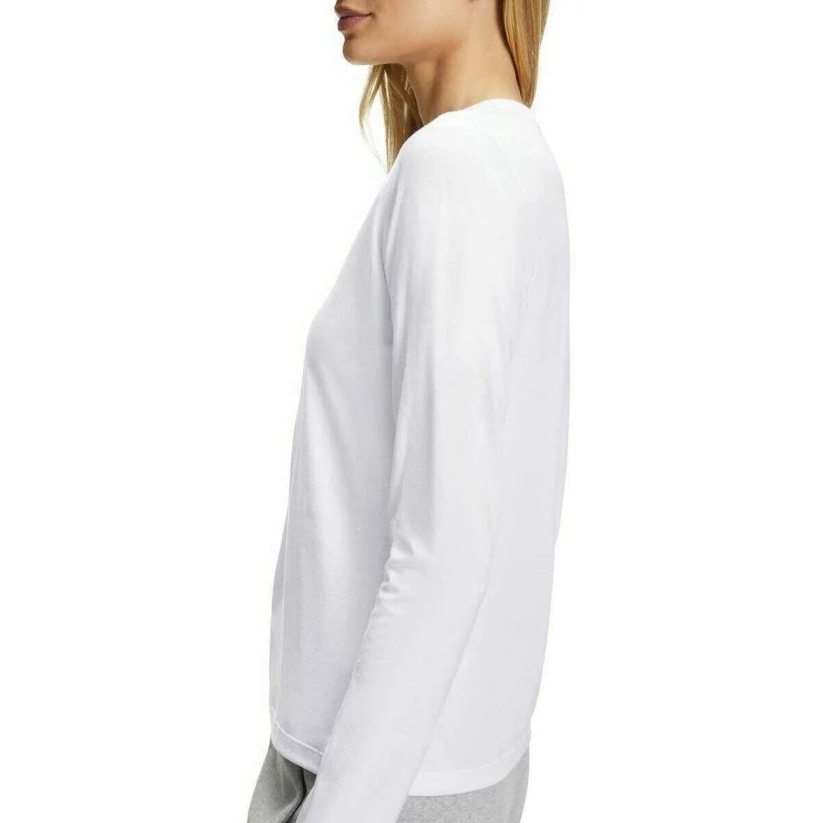 Falke Pima Jersey V-Neck Long Sleeve Shirt - White - Image 5